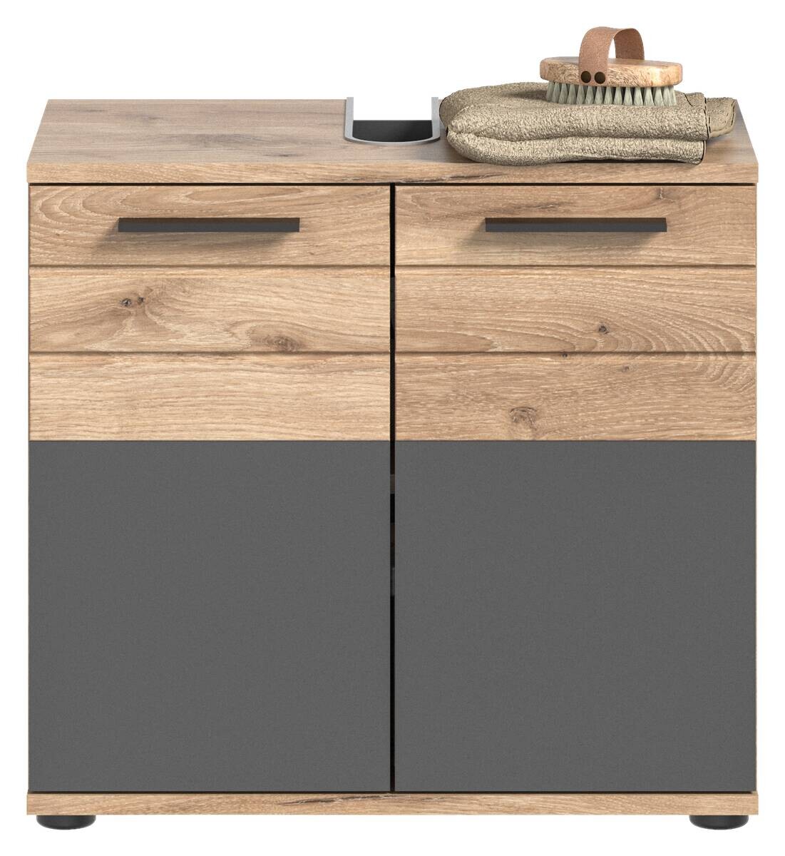 Badezimmer-Set MASON Nox Oak Nachbildung edles Basaltgrau Nachbildung B/H/T: ca. 60x190x34 cm