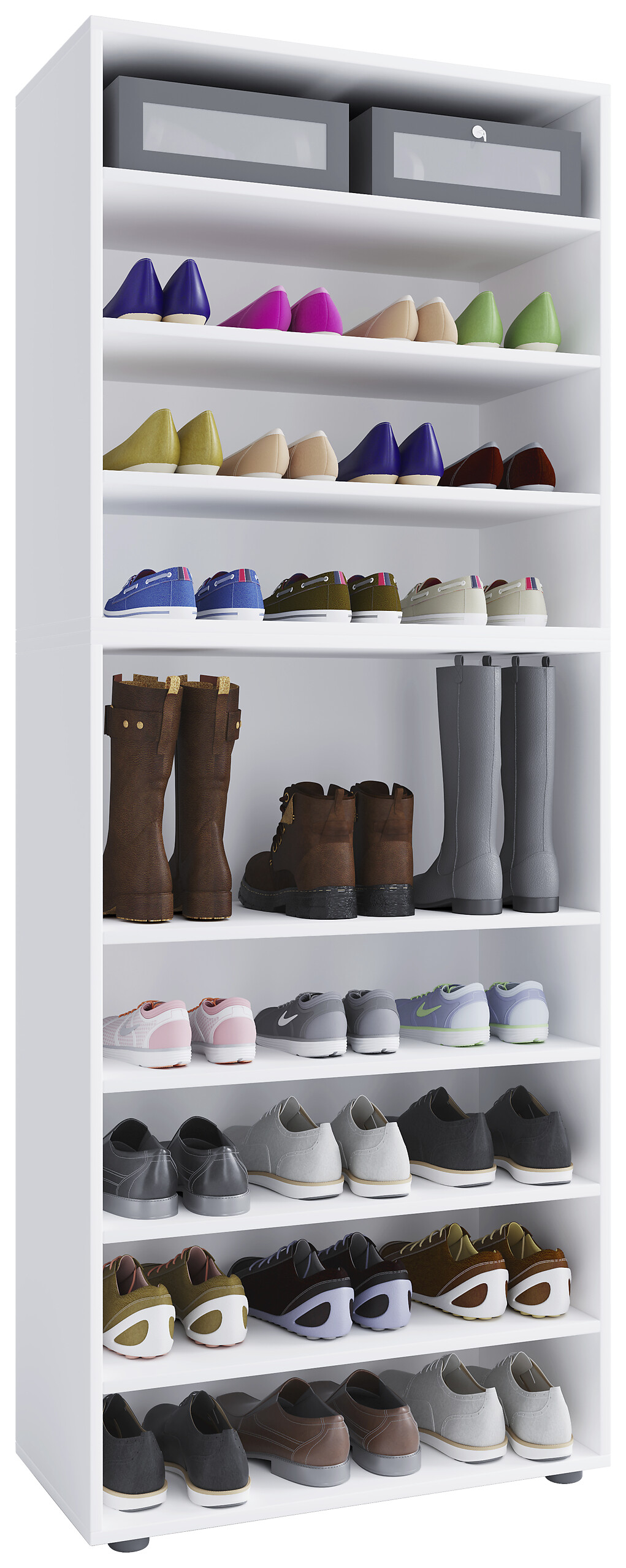 Schuhregal Lona weiß B/H/T: ca. 70x183x37 cm