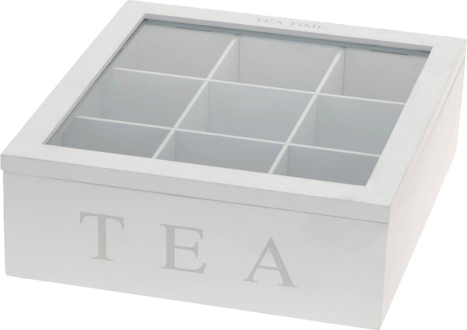 Teebox weiß MDF B/H/L: ca. 23x9x23 cm Teebox weiß MDF B/H/L: ca. 23x9x23 cm