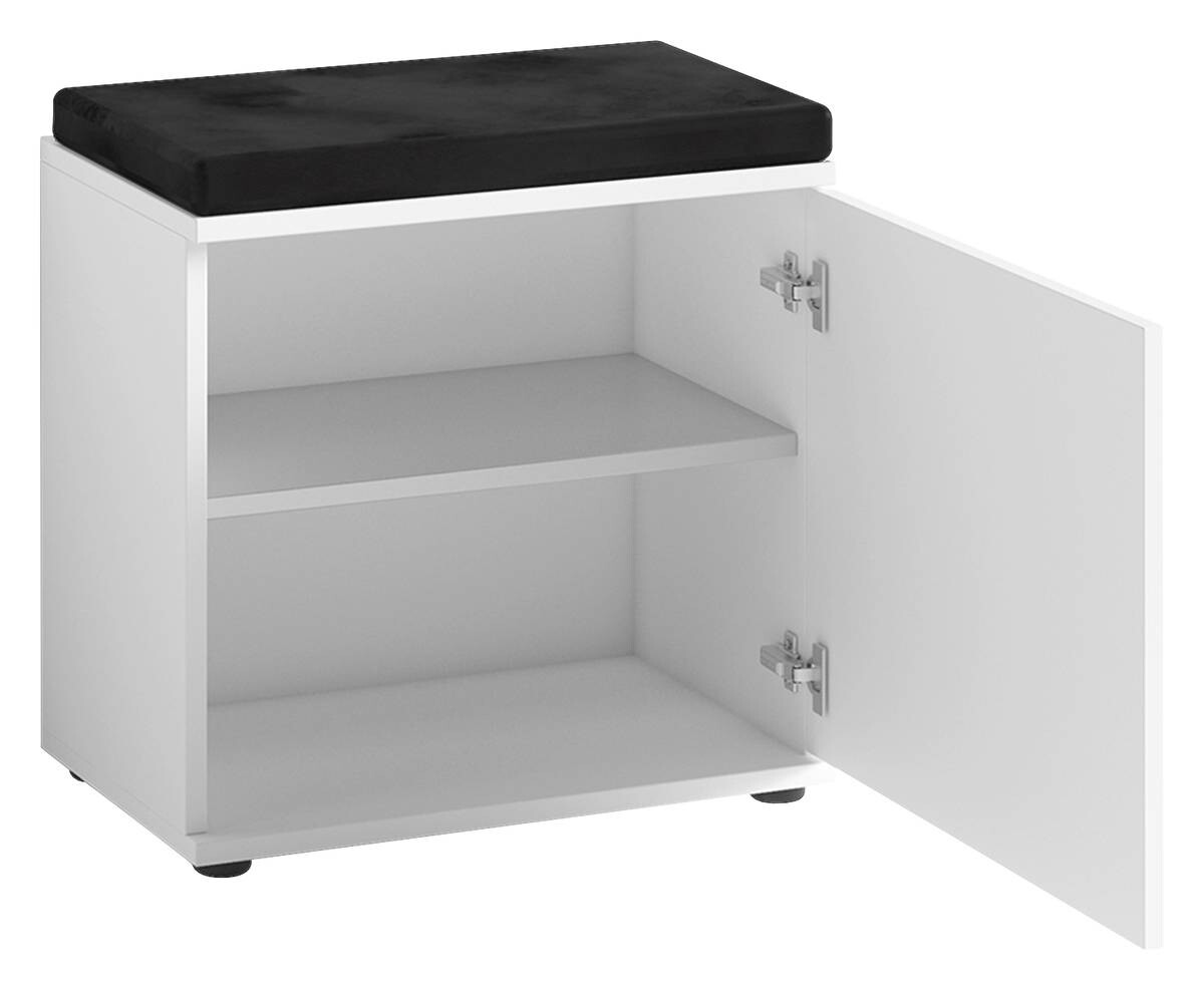 Sitzbank JAKOB weiß schwarz B/H/T: ca. 48,5x49x30 cm