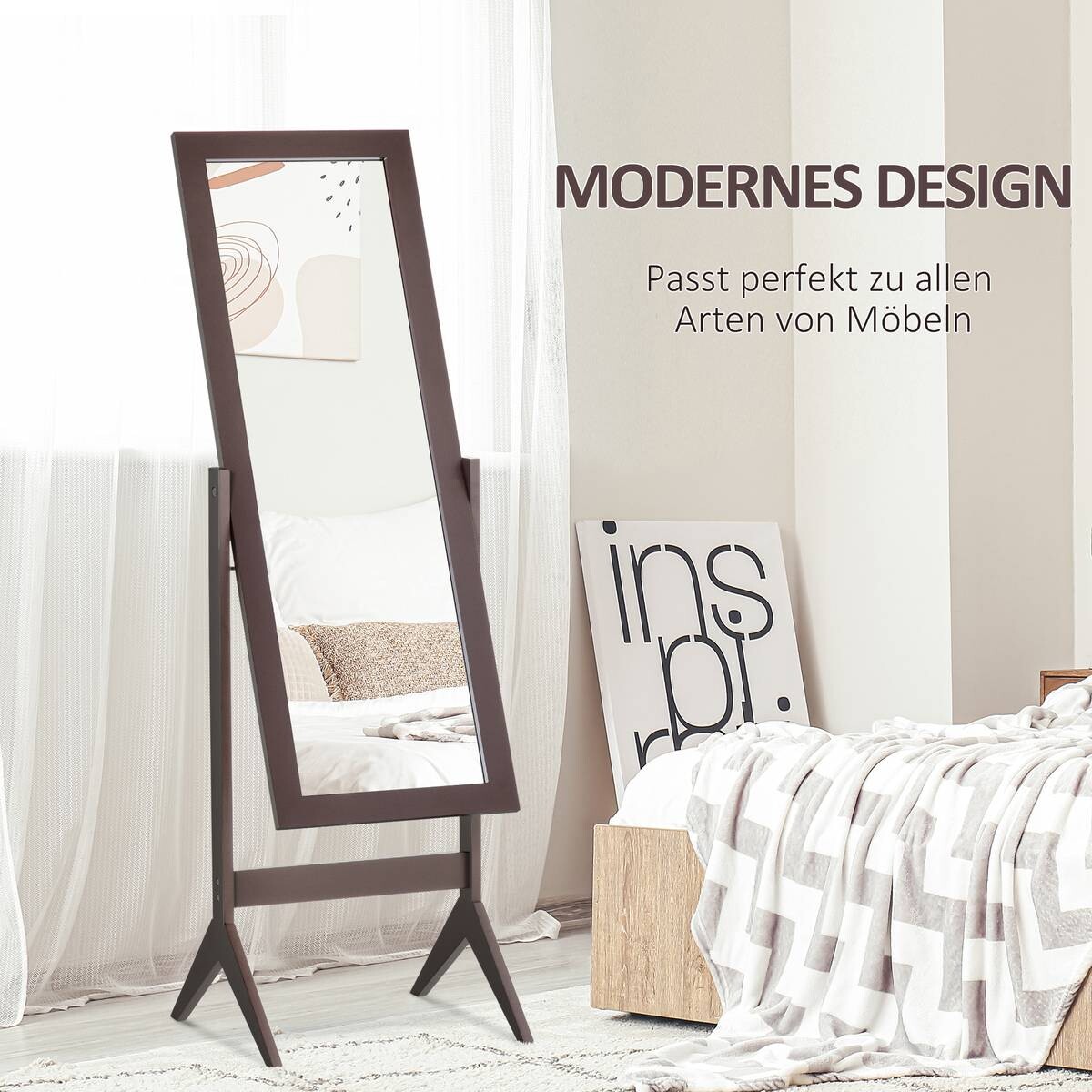 Standspiegel 831-268CF kaffee Optik MDF B/H/T: ca. 47x148x46 cm