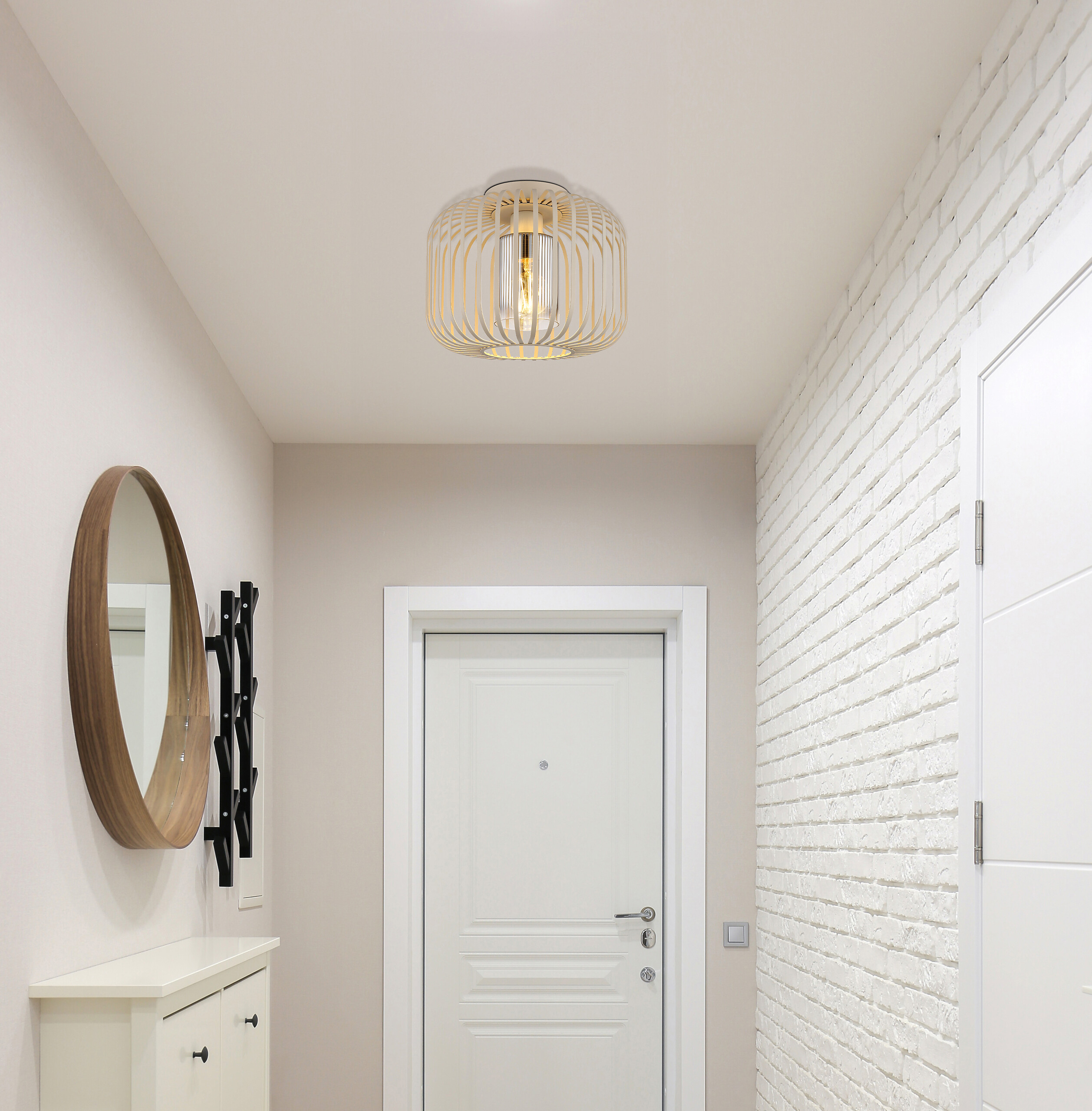 GLOBO Deckenleuchte sand Metall H/D: ca. 23x28 cm 1 Brennstellen