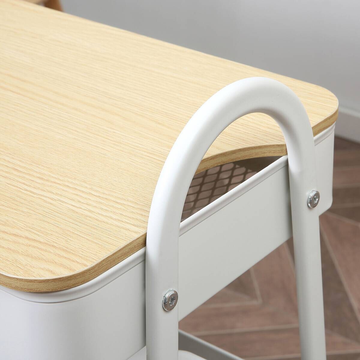 HOMCOM Küchenwagen weiß Edelstahl B/H/L: ca. 31x45x79,4 cm