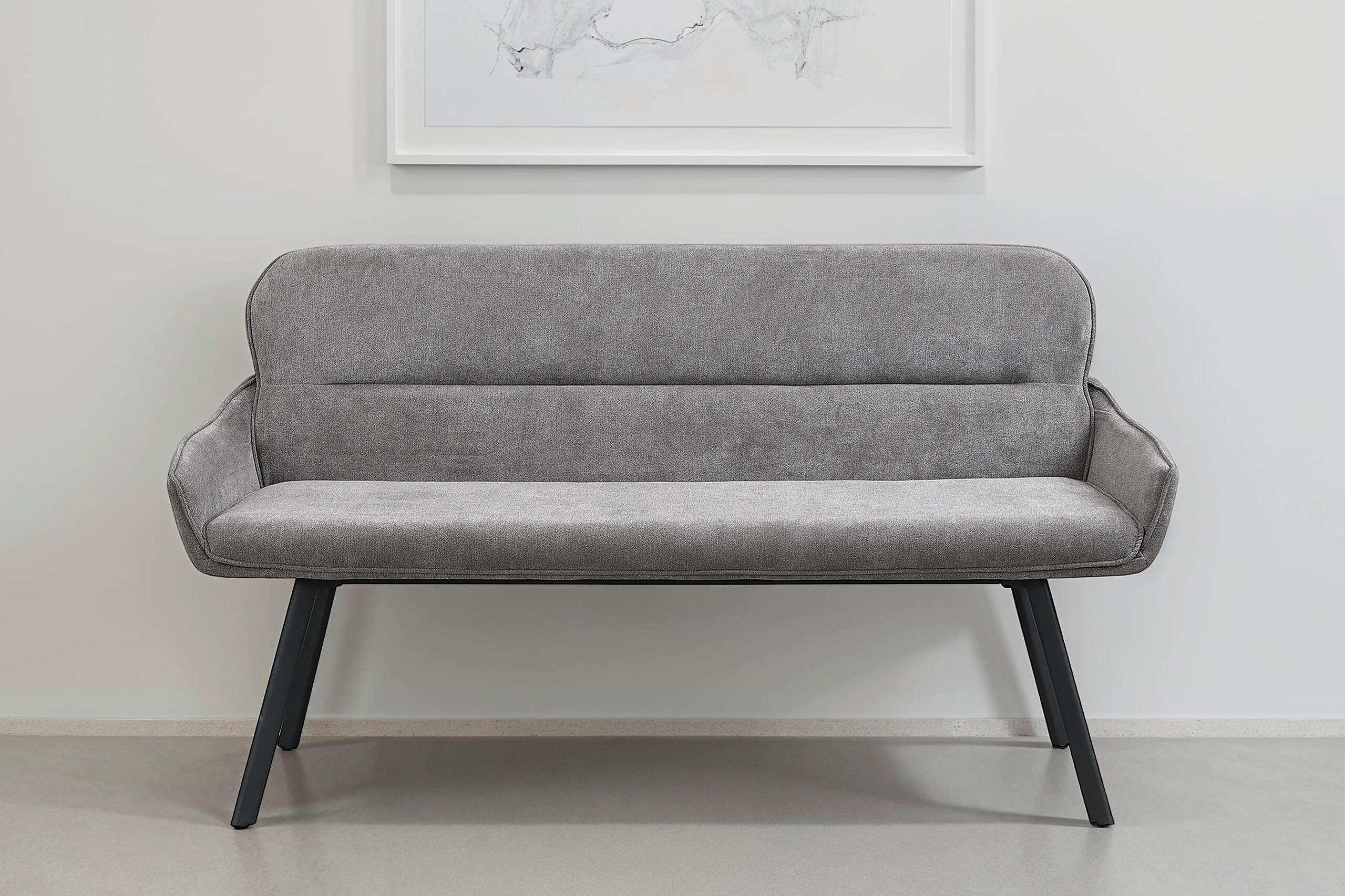 Sitzbank RICO schwarz grau Stoff Metall B/H/T: ca. 140x90x62 cm