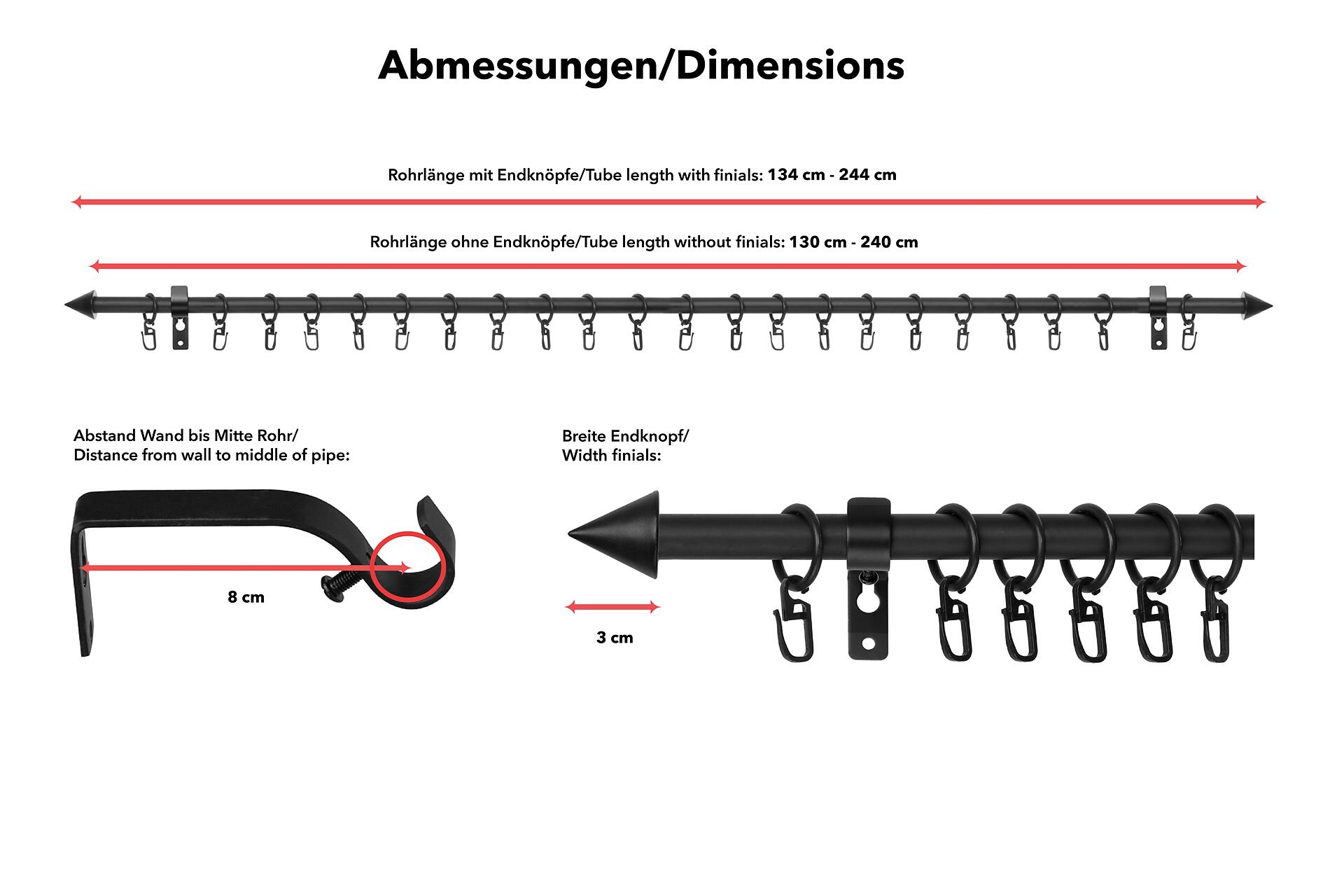 LICHTBLICK Gardinenstange Kegel