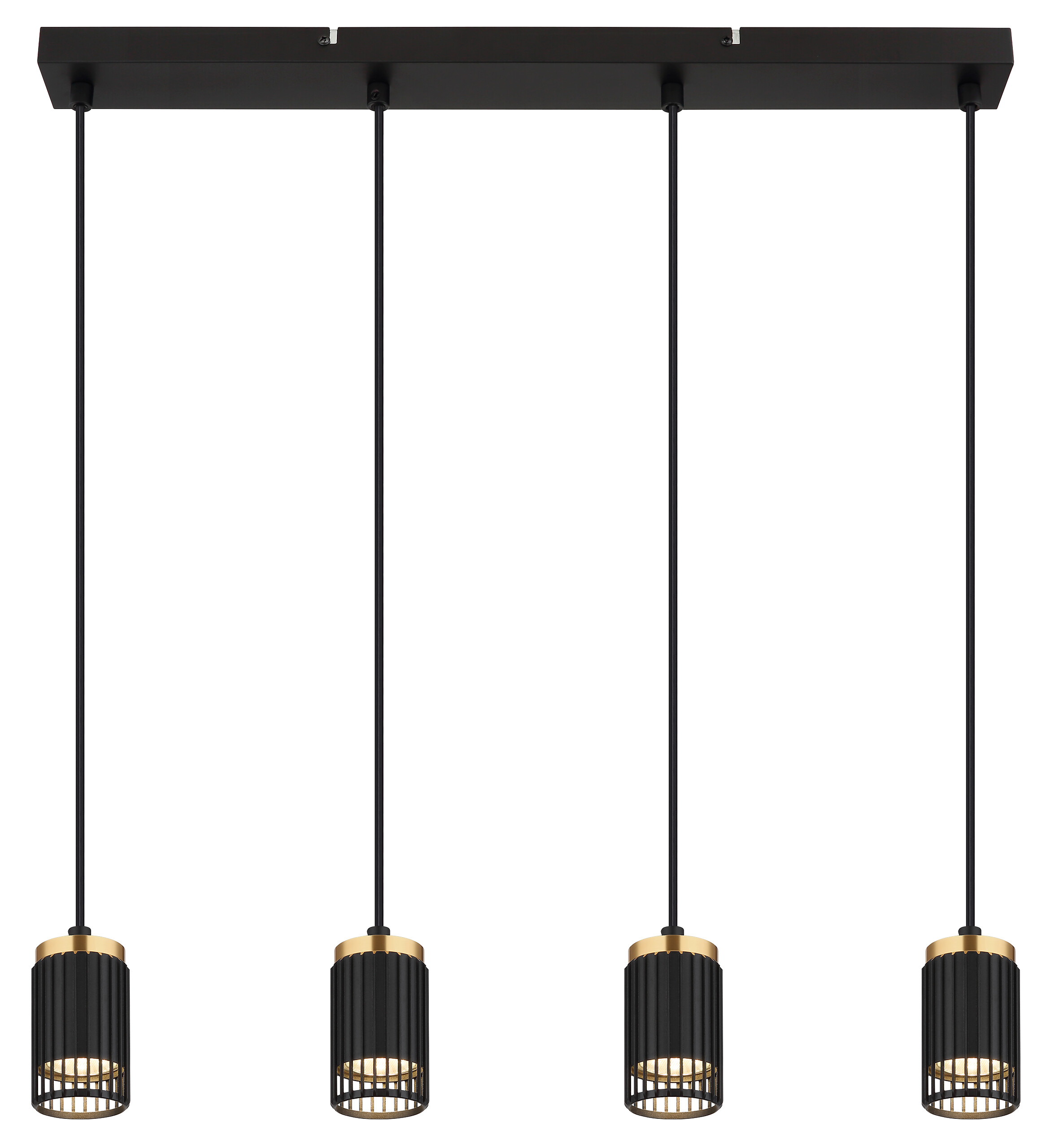 GLOBO Pendelleuchte mattschwarz Metall Aluminium B/H/T/L: ca. 6x120x60x60 cm GU10 4 Brennstellen