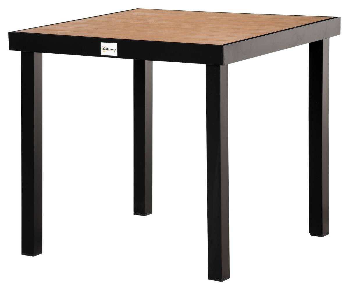 Outsunny Gartentisch natur Metall B/H/L: ca. 80x74x80 cm