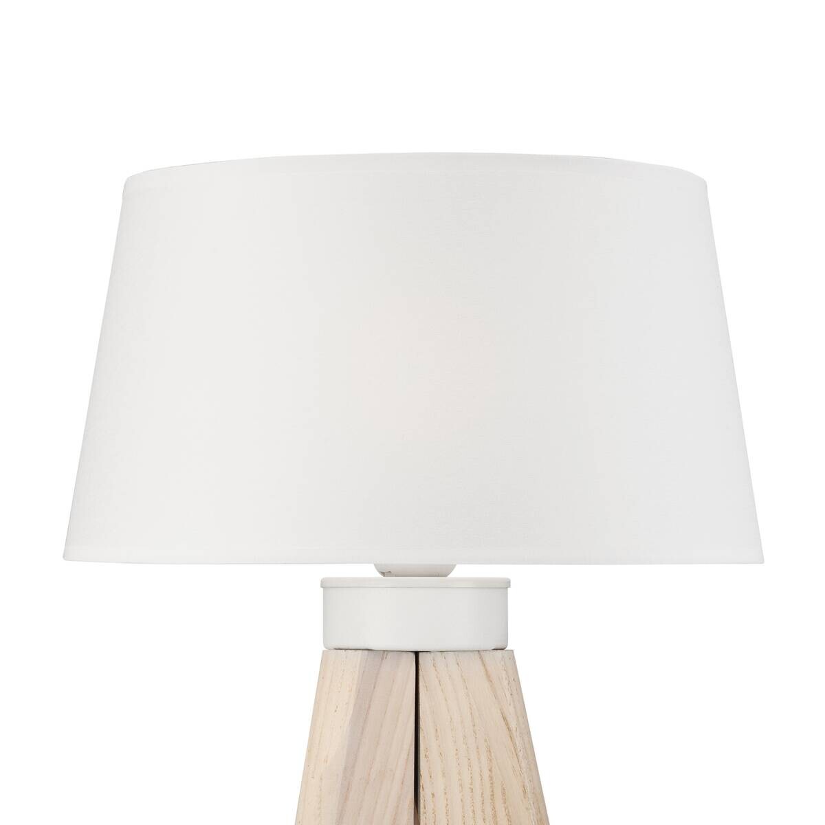 Lamkur Tischlampe weiß Holz Stahl B/H/L: ca. 34x38x38 cm E27 1 Brennstellen