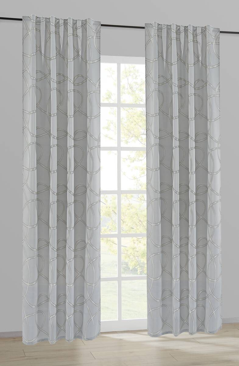 Kombivorhang Liane silber B/L: ca. 140x245 cm
