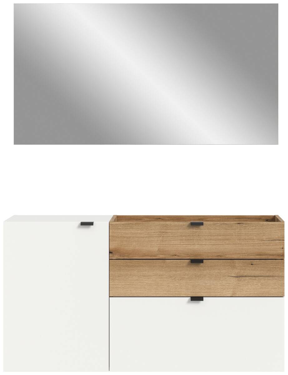Garderobe Naro weiß Evoke Oak Nachbildung B/H/T: ca. 120x194x37 cm