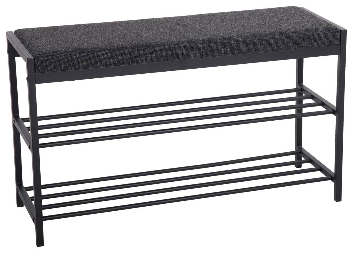 Schuhregal Janne schwarz Metall B/H/T: ca. 90x50x30 cm Schuhregal Janne schwarz Metall B/H/T: ca. 90x50x30 cm