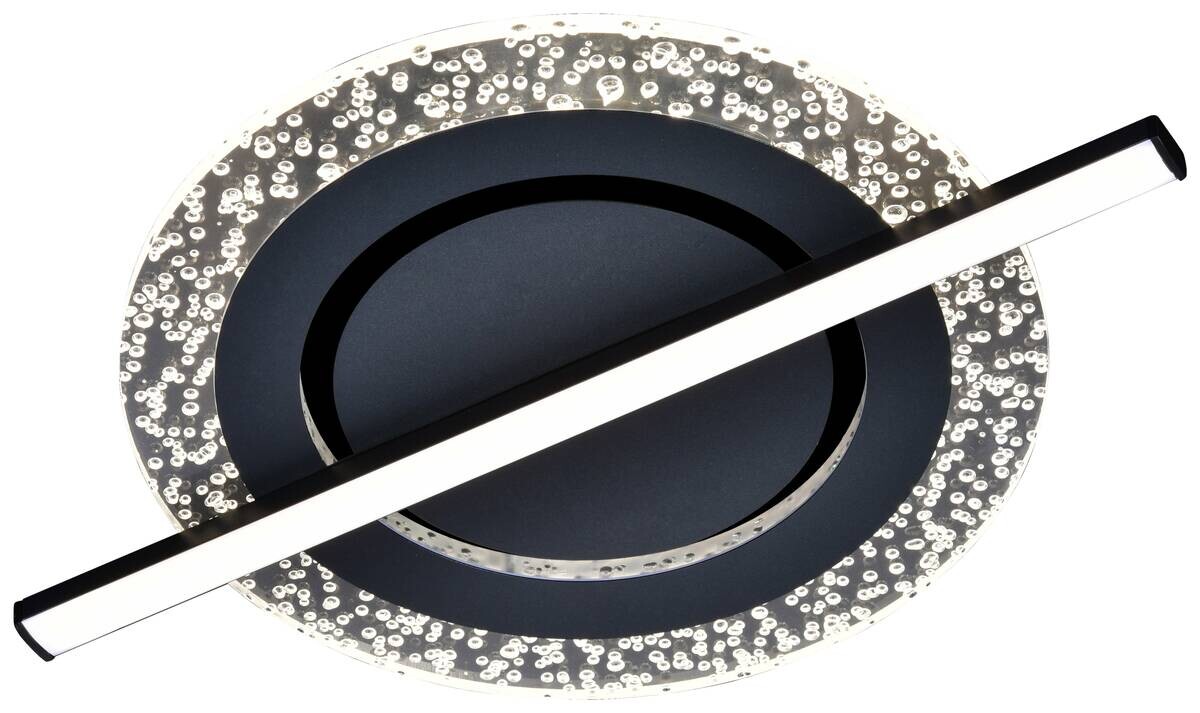 Deckenleuchte Inanna schwarz Metall Kunststoff B/H: ca. 40x6 cm