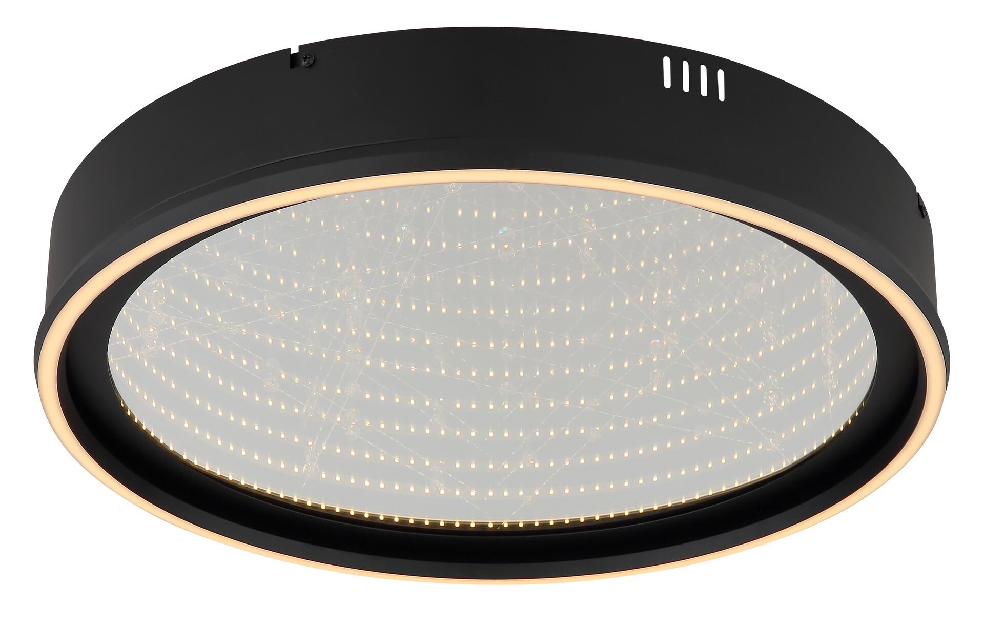 GLOBO Deckenleuchte klar Opal schwarz Glas Aluminium Kunststoff H/D: ca. 8,5x51,5 cm 1 Brennstellen