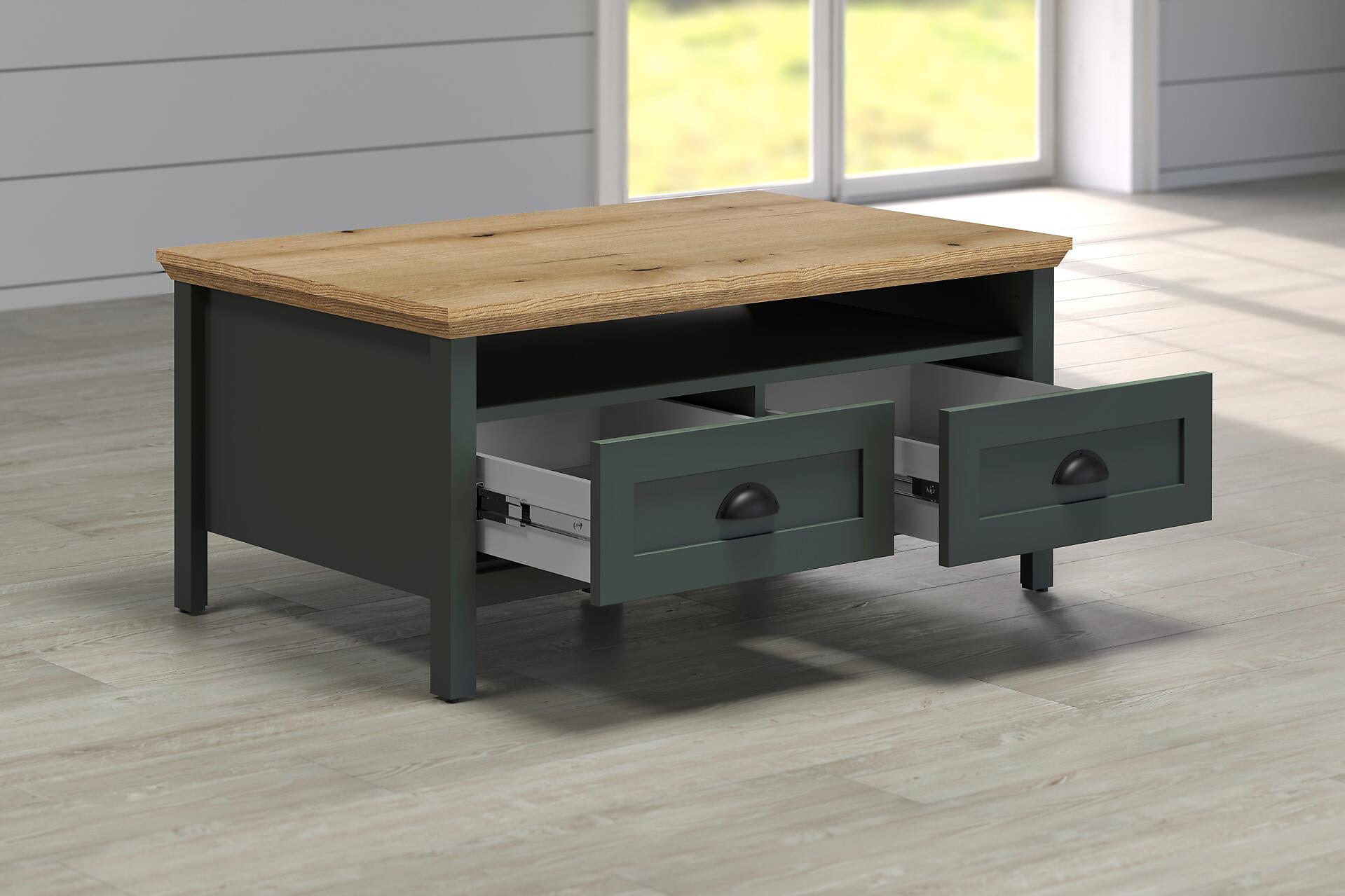 Couchtisch Stanton tannengrün Eiche Evoke Coast Nachbildung B/H/T: ca. 101x45x60 cm