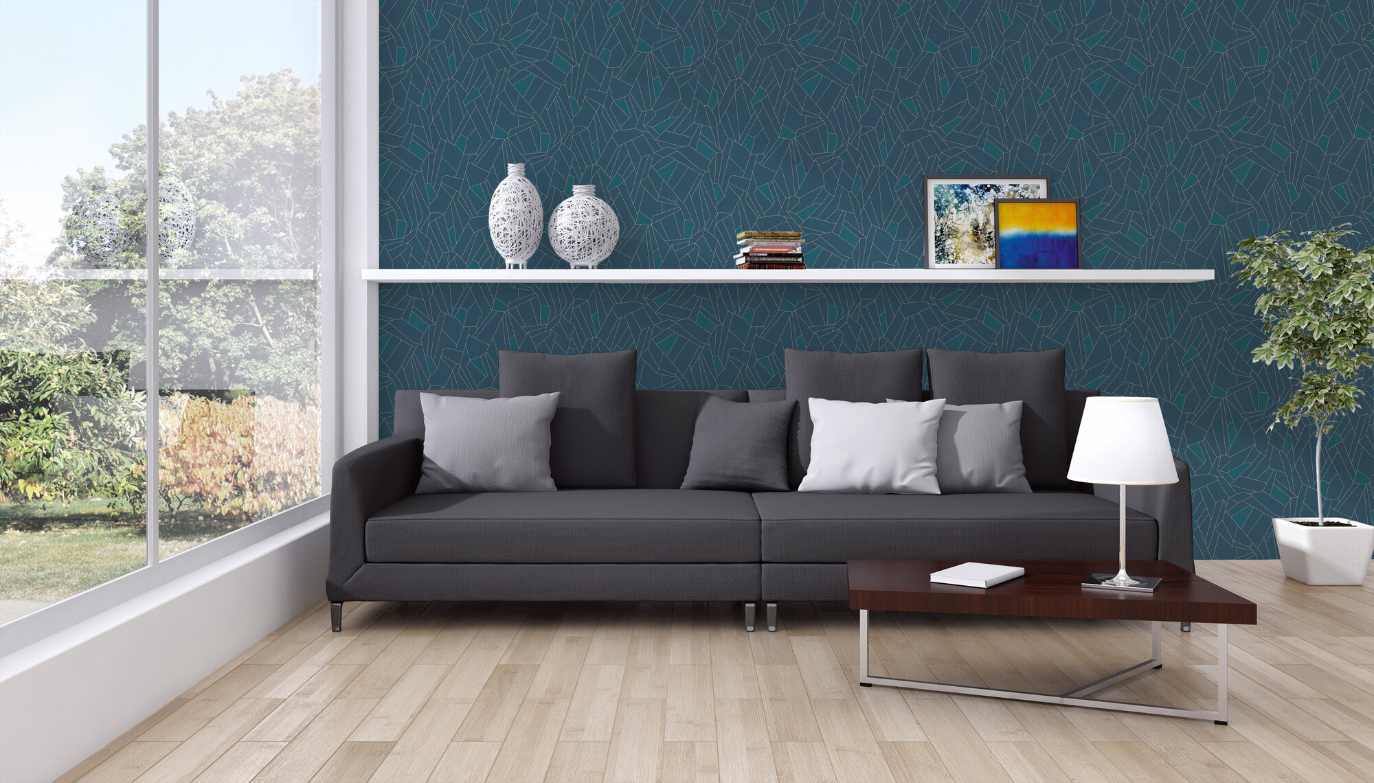 A.S.Creation Vliestapete blau türkis beige B/H/D: ca. 53x1005x8 cm