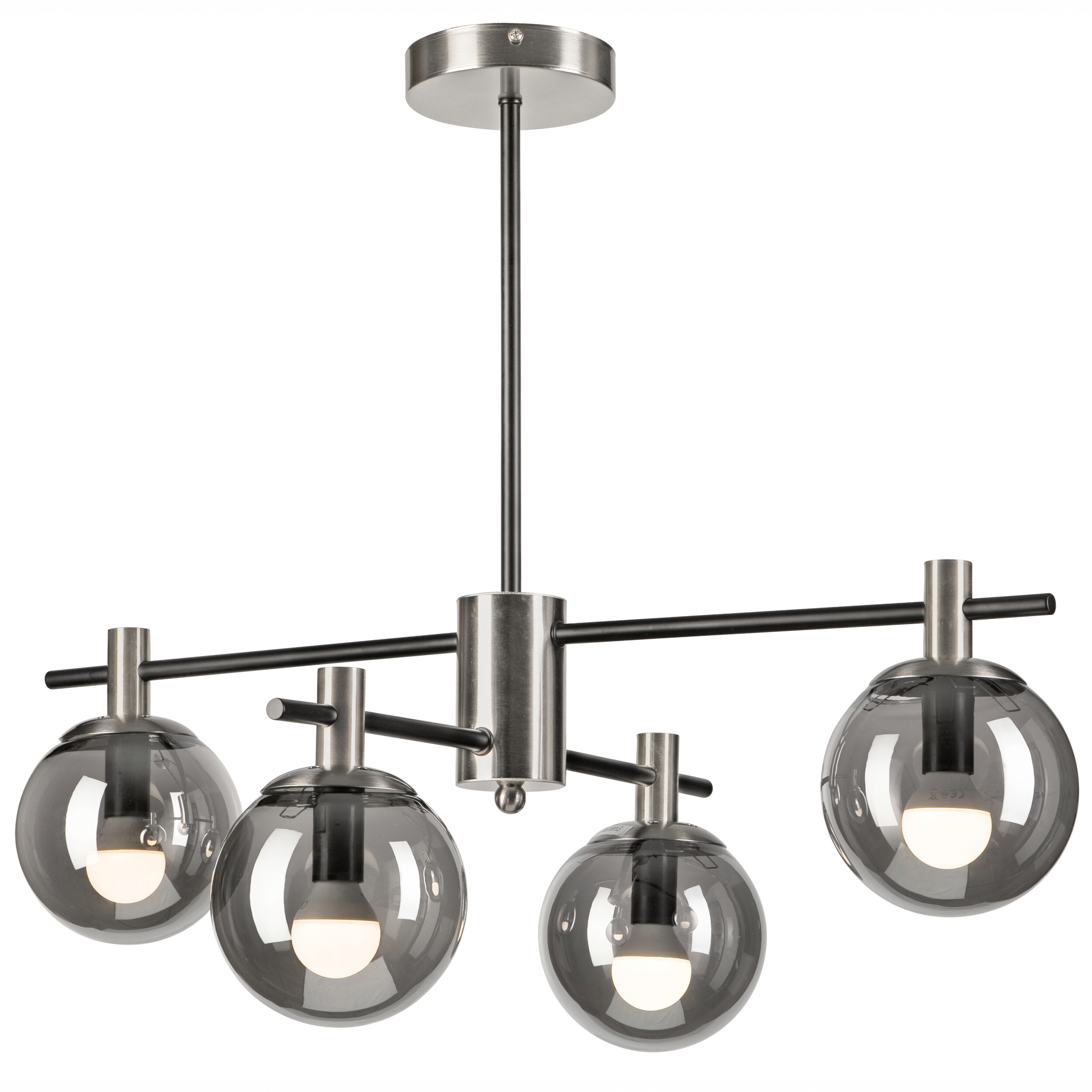 Lamkur Deckenleuchte Lilou Chrom Glas Stahl B/H/L: ca. 61x53x61 cm E14 4 Brennstellen