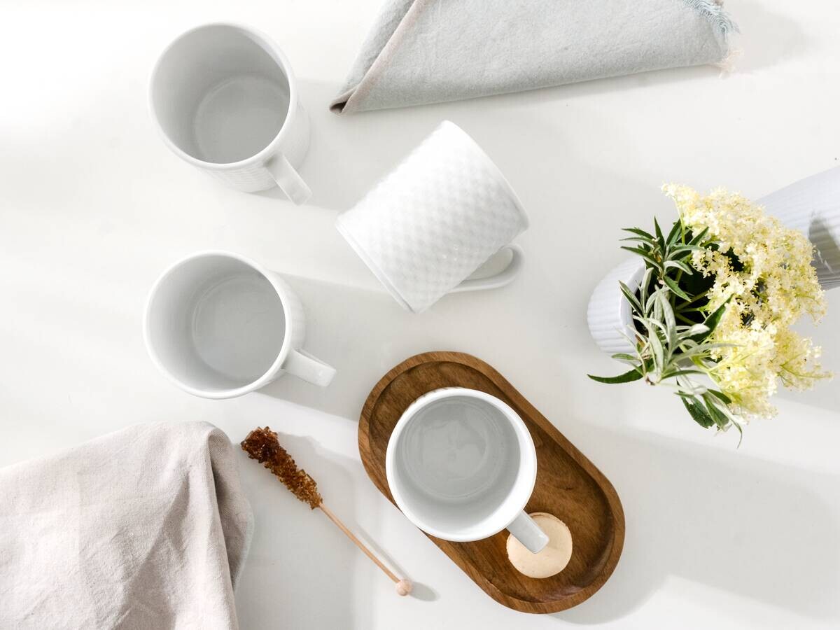 CreaTable Kaffeebecher Polo weiß Porzellan 6 tlg.