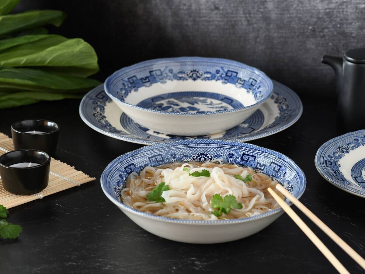 CreaTable Tafelservice China Town blau Steingut 18 tlg.