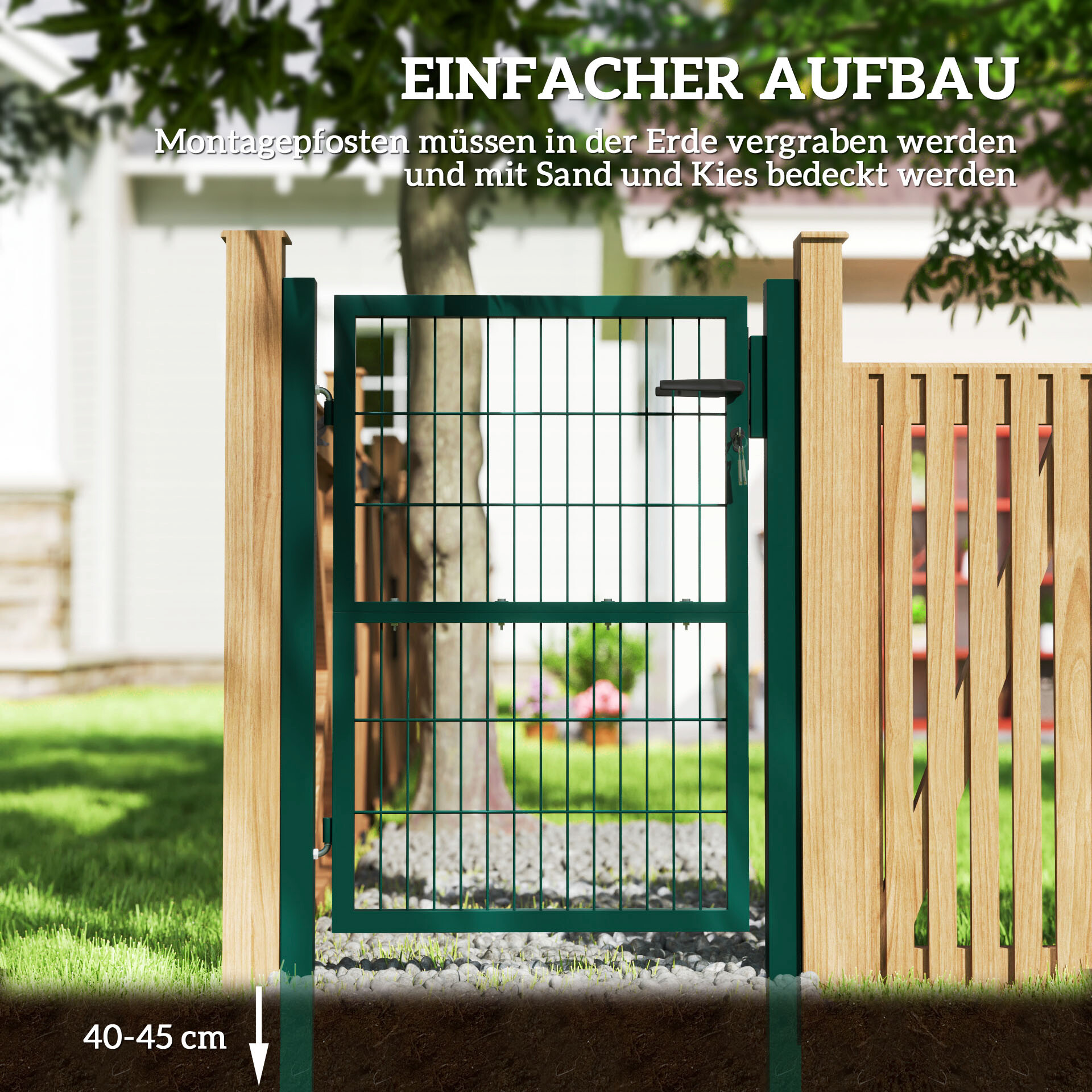 Outsunny Gartentor grün Kunststoff B/H/L: ca. 6x170x97 cm