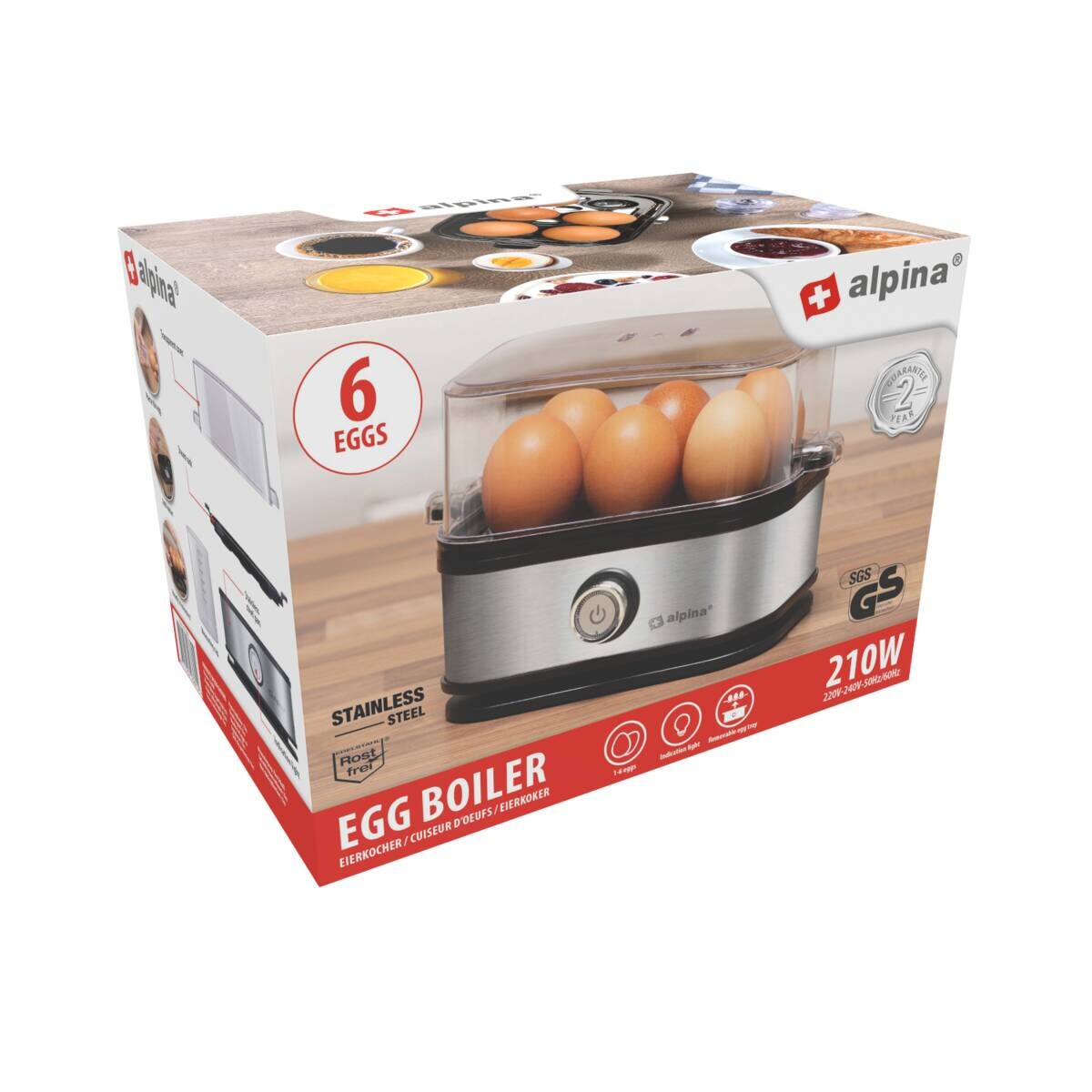 alpina Eierkocher silber