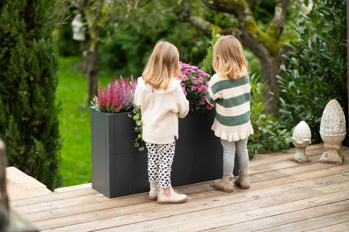 Westmann Pflanzkasten Talus anthrazit Metall B/H/L: ca. 100x52x25 cm