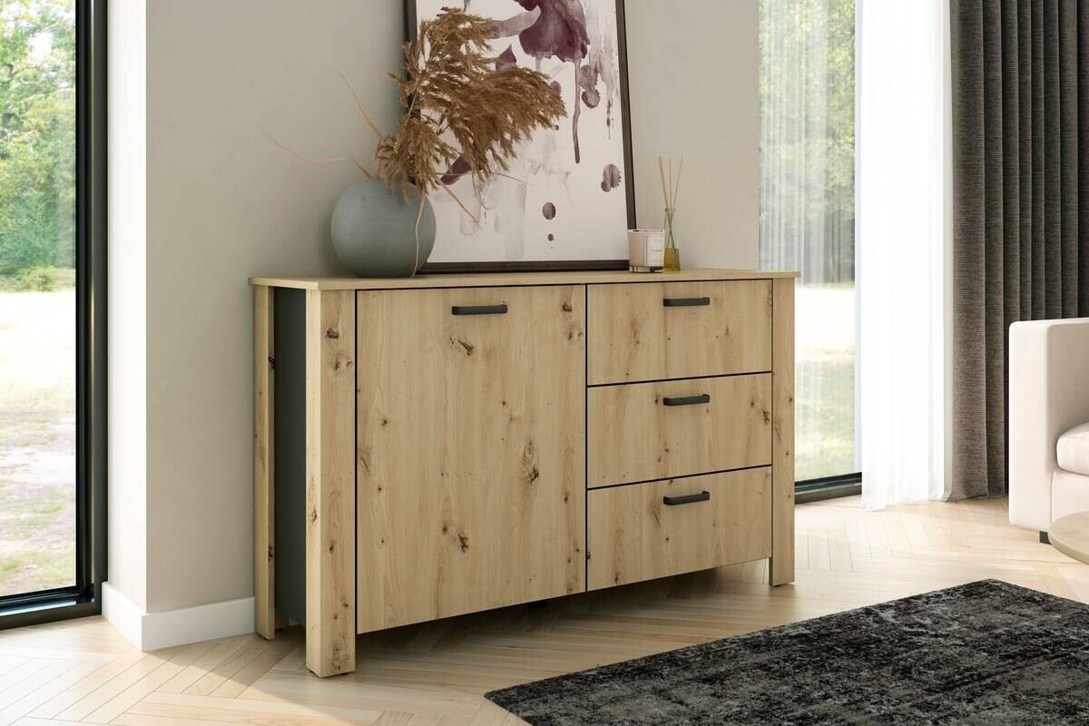Sideboard FARO Eiche schwarz B/H/T: ca. 140x84x40 cm