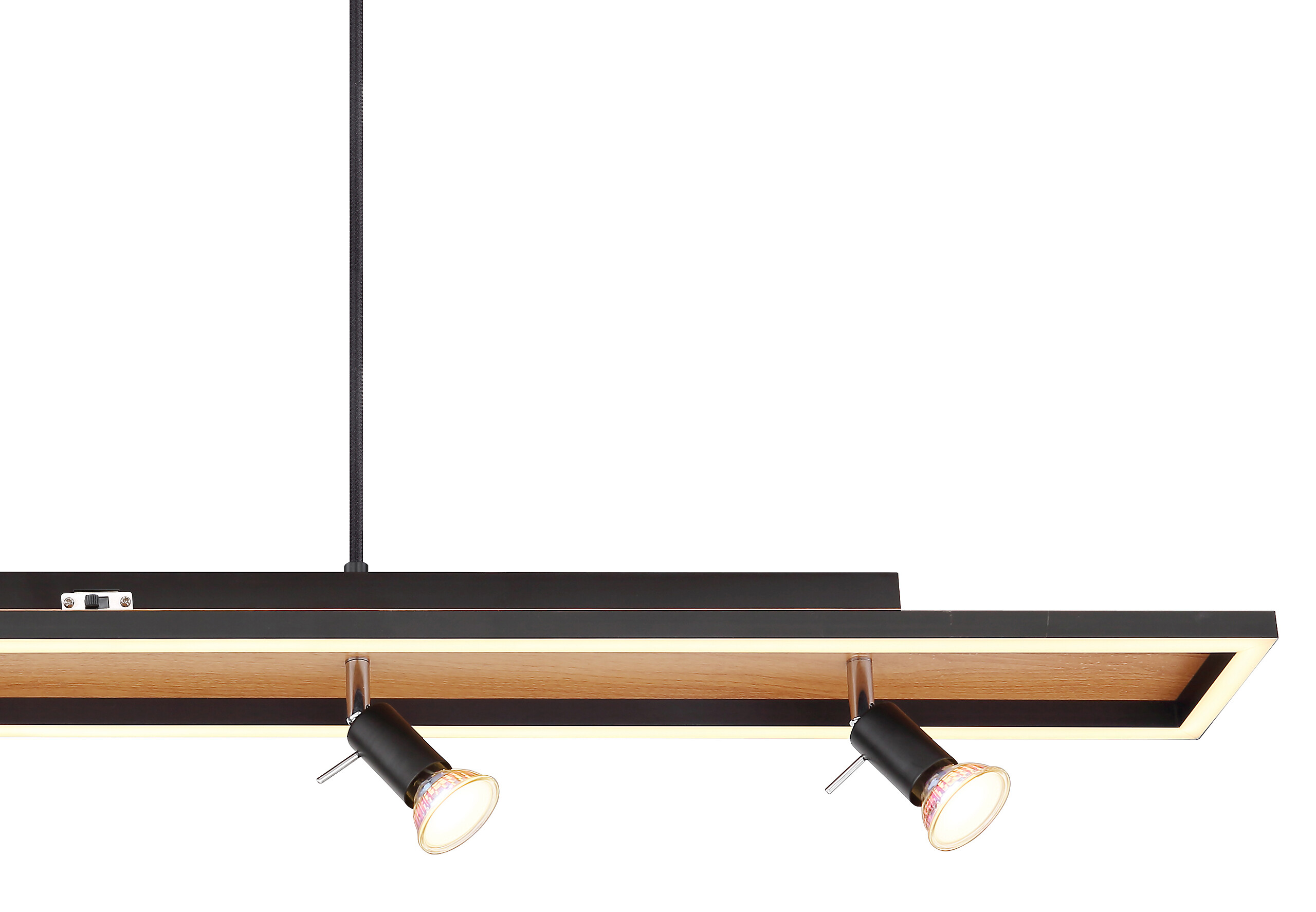 GLOBO Pendelleuchte 57034-4H Ida schwarz Opal Metall Kunststoff B/H/T: ca. 116x120x12 cm null 5 Brennstellen