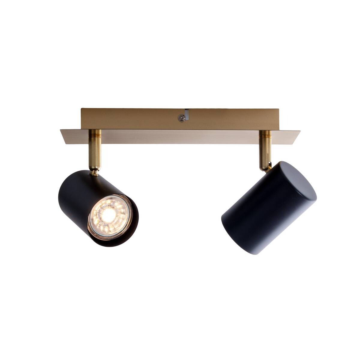 Näve Leuchten Deckenleuchte 1394822 gold schwarz Metall B/H/T: ca. 7x13,5x24 cm GU10 2 Brennstellen