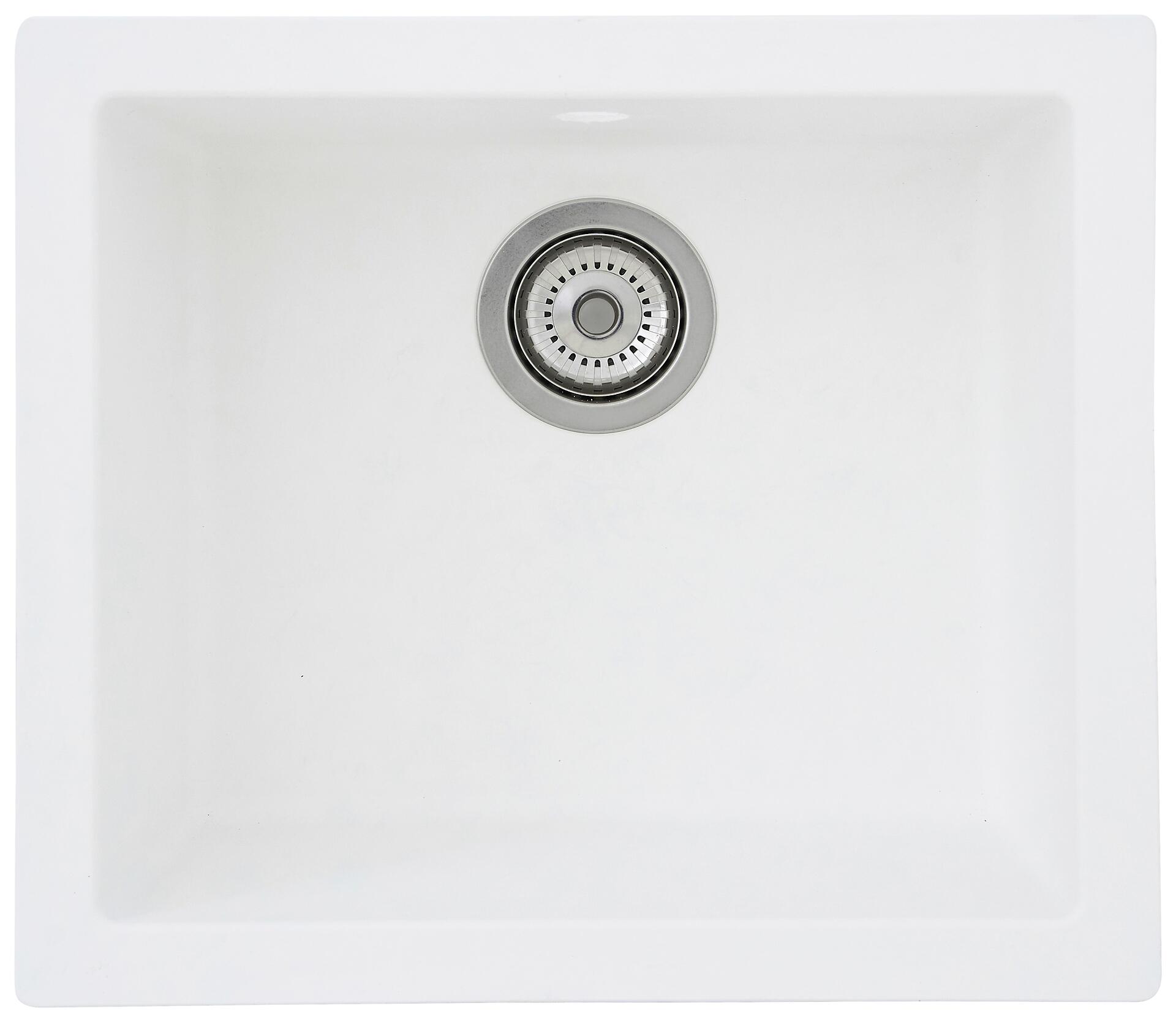 Respekta Einbauspüle Ohio 50 x 44 W weiß Mineralite B/H/T: ca. 44x19x50 cm