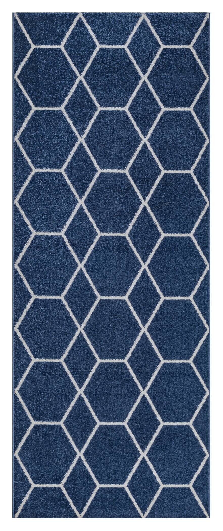 Sanat Teppich Trellis marine B/L: ca. 80x200 cm