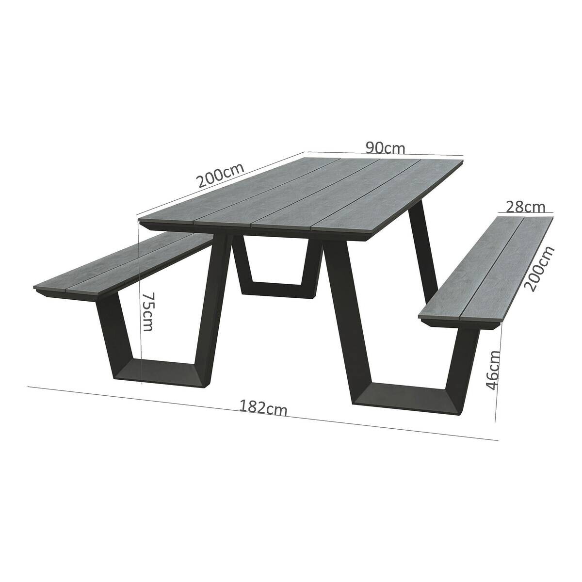 POCOline Gartensitzgruppe anthrazit Alu