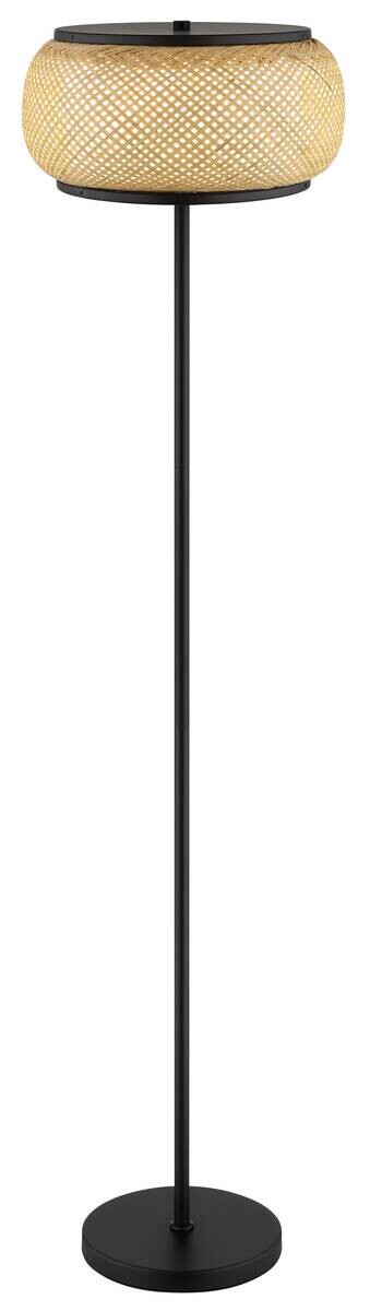 GLOBO Stehleuchte natur mattschwarz Metall Bambus H/D: ca. 146,1x38 cm 1 Brennstellen