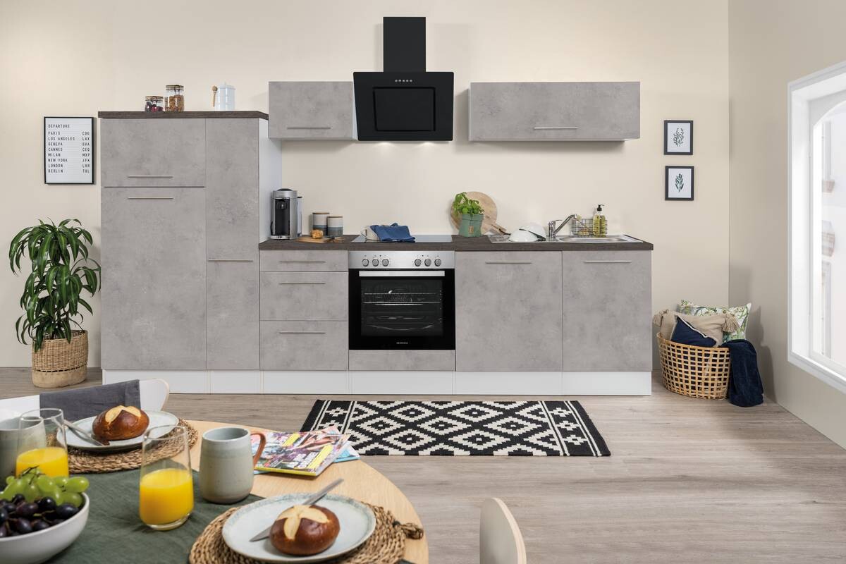 Respekta Küchenblock Amanda Beton Optik B/H/T: ca. 310x200x60 cm