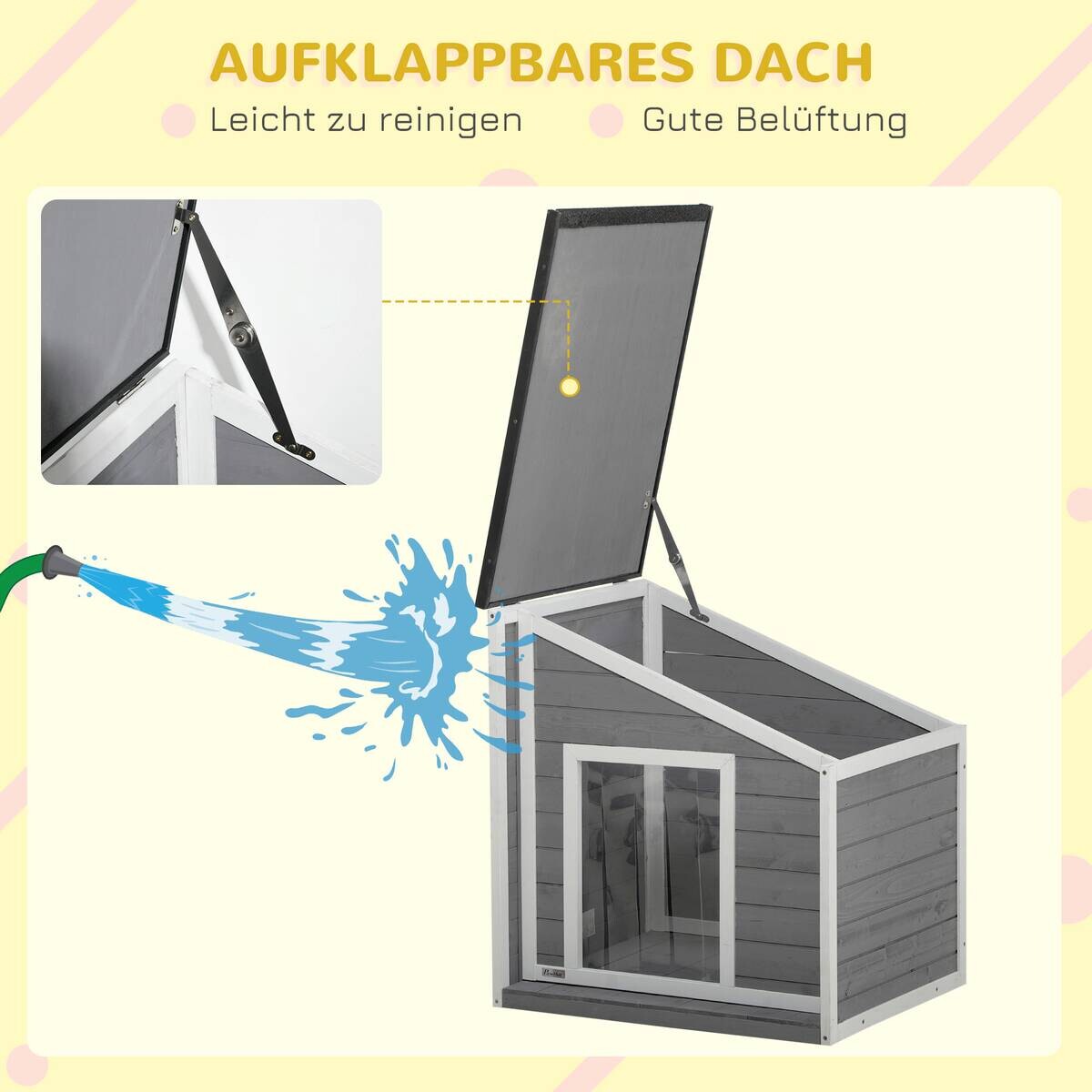 PawHut Hunde-Zubehör weiß Holz B/H/L: ca. 58x71x77 cm