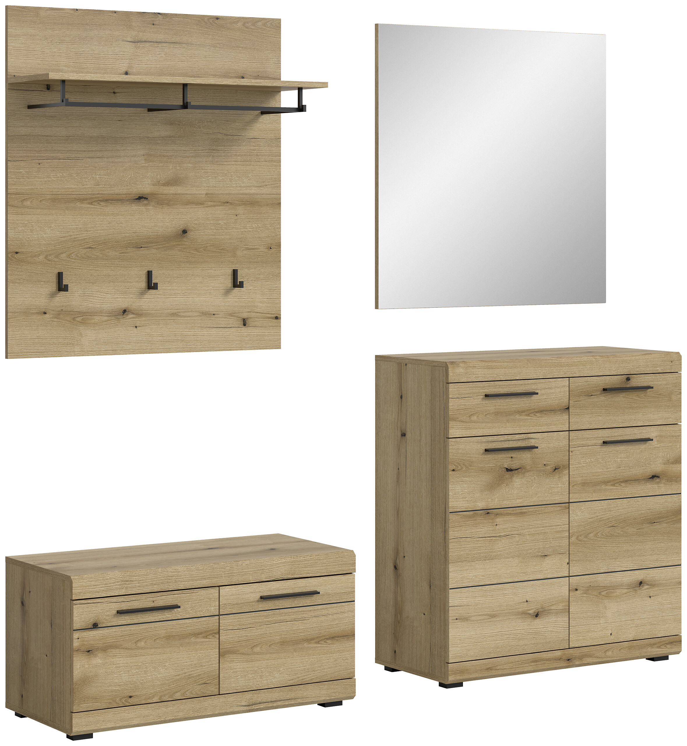 Garderobe SCOUT Evoke Oak Nachbildung B/H/T: ca. 195x197x40 cm