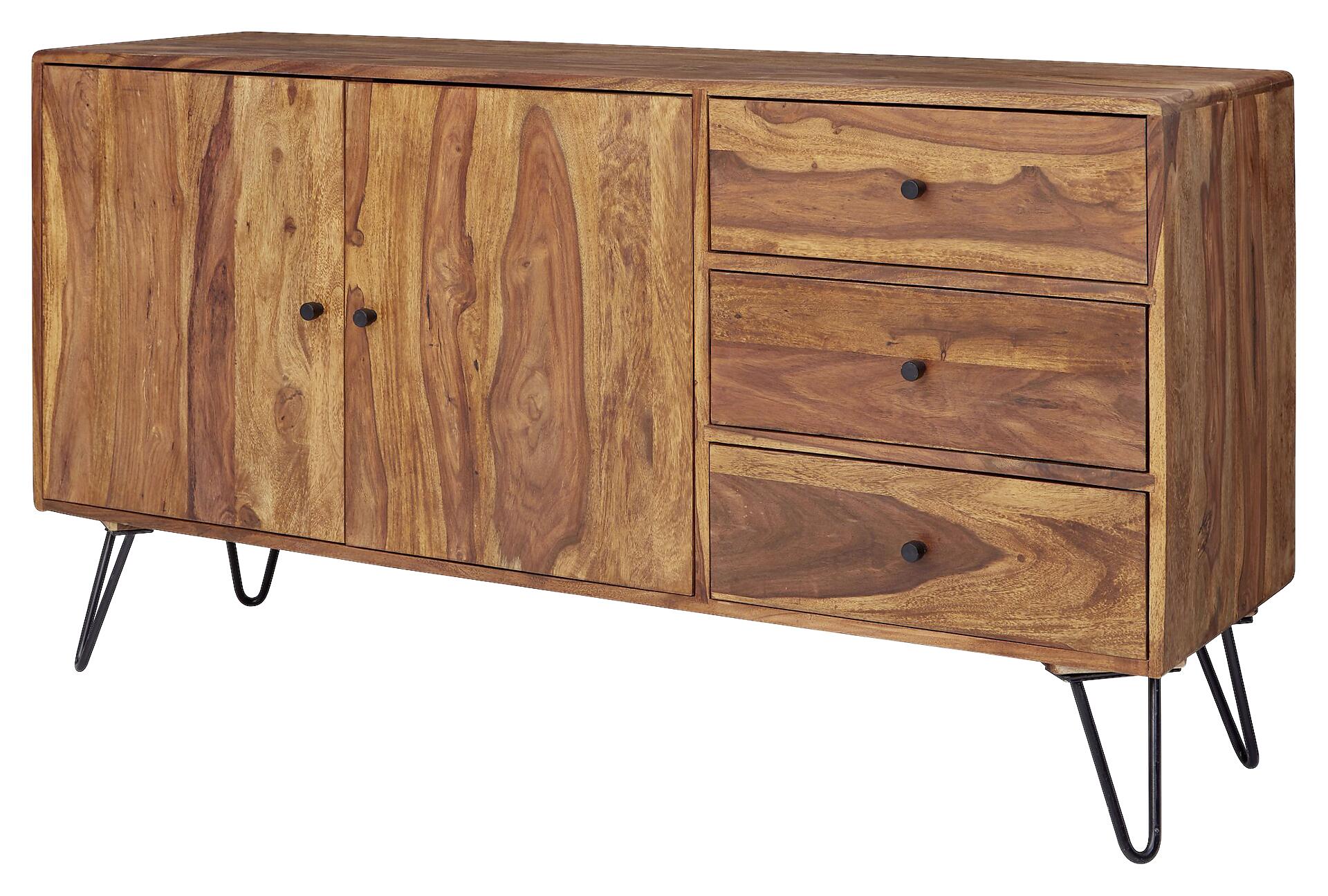 Sideboard schwarz lackiert natur beschichtet B/H/T: ca. 145x75x40 cm