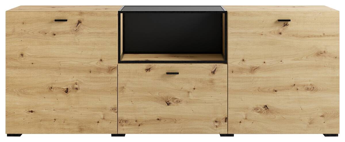 Sideboard FRAME Eiche schwarz B/H/T: ca. 200x75,5x37,5 cm