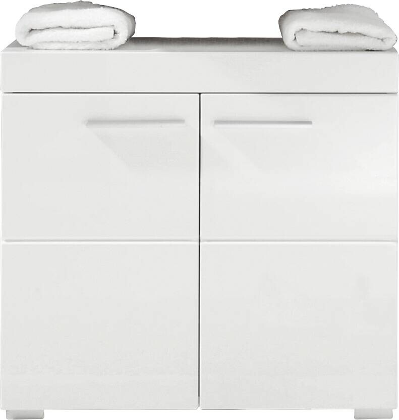 Waschbeckenunterschrank Amanda weiß weiß Hochglanz B/H/T: ca. 60x56x34 cm