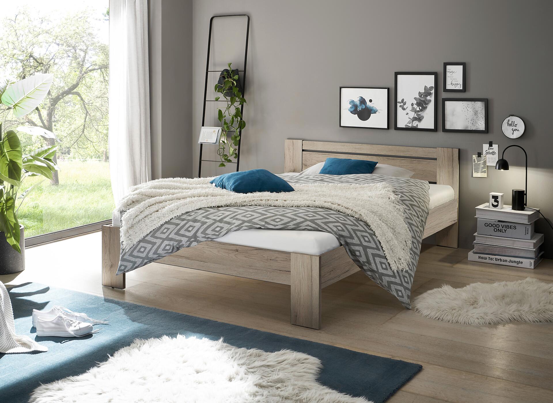 Futonbett Cannes Eiche San-Remo Nachbildung Liegefläche B/L: ca. 140x200 cm