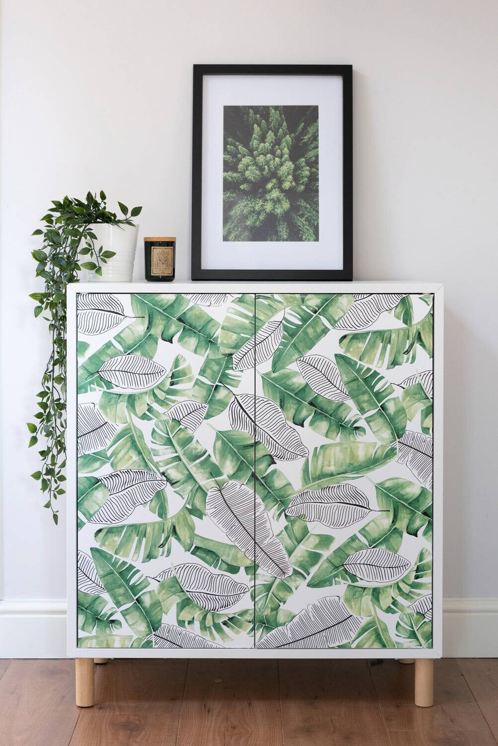 d-c-fix Klebefolie Blätter grün weiß B/L: ca. 45x200 cm