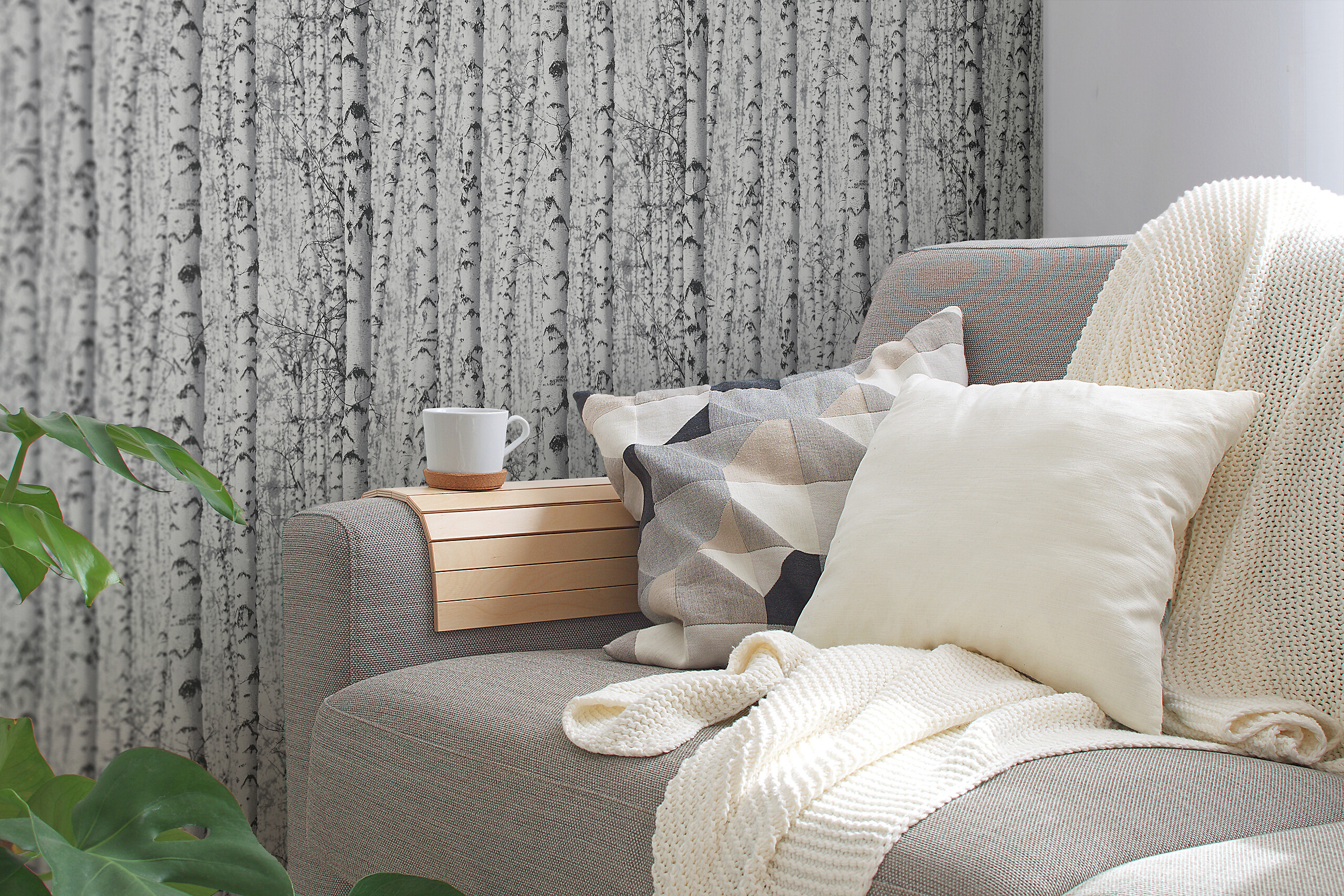 A.S.Creation Vliestapete Waldin Birkenwald schwarz weiß B/H: ca. 0,53x10,05 cm