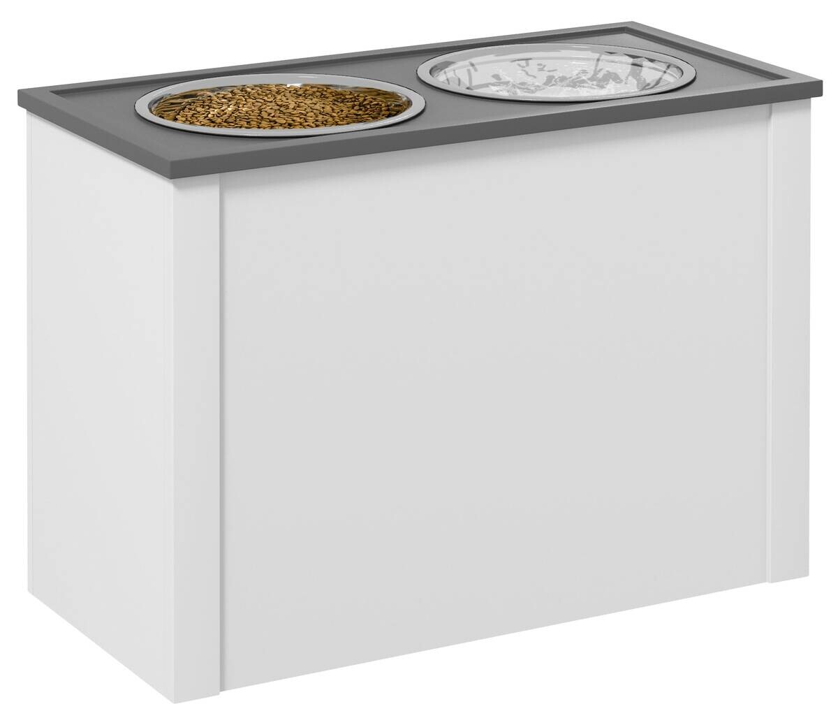 PawHut Futterstation weiß MDF B/H/L: ca. 30x42x60 cm