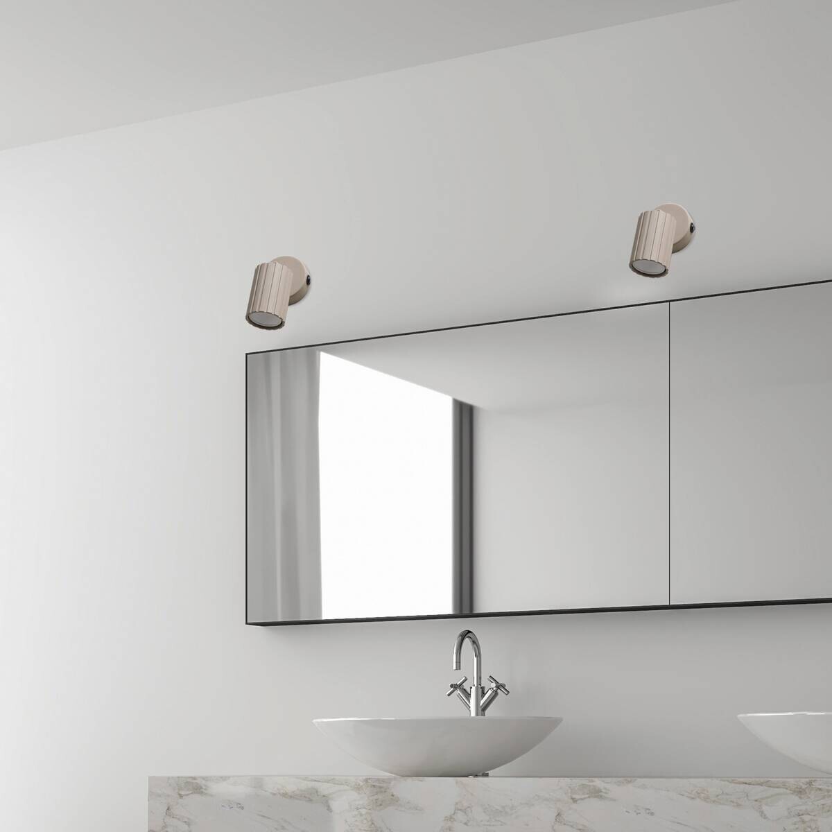 Lamkur Wandleuchte Prisma beige Stahl B/H/L: ca. 8x16x8 cm GU10 1 Brennstellen