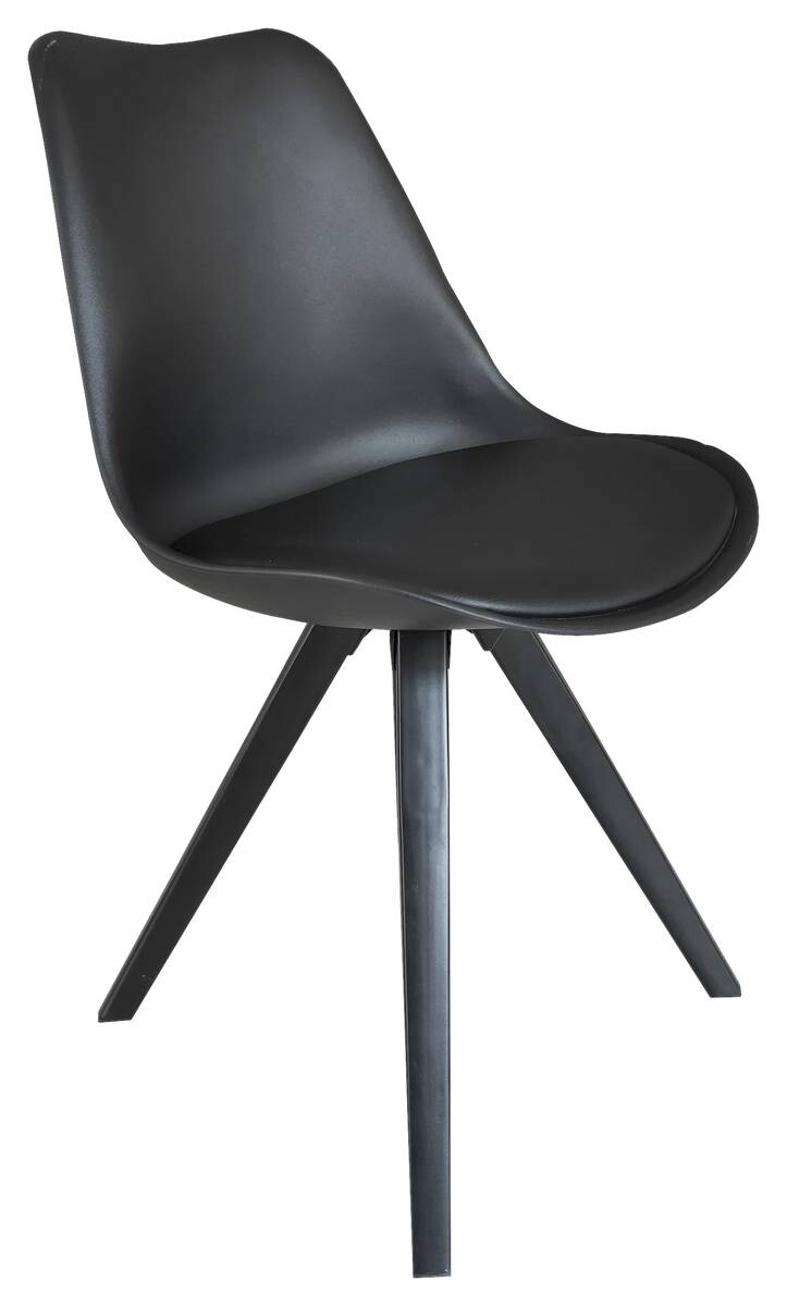 Stuhl KIRA 2er-Set schwarz schwarz schwarz Kunststoff Kunstleder Metall B/H/T: ca. 48x86x55,5 cm