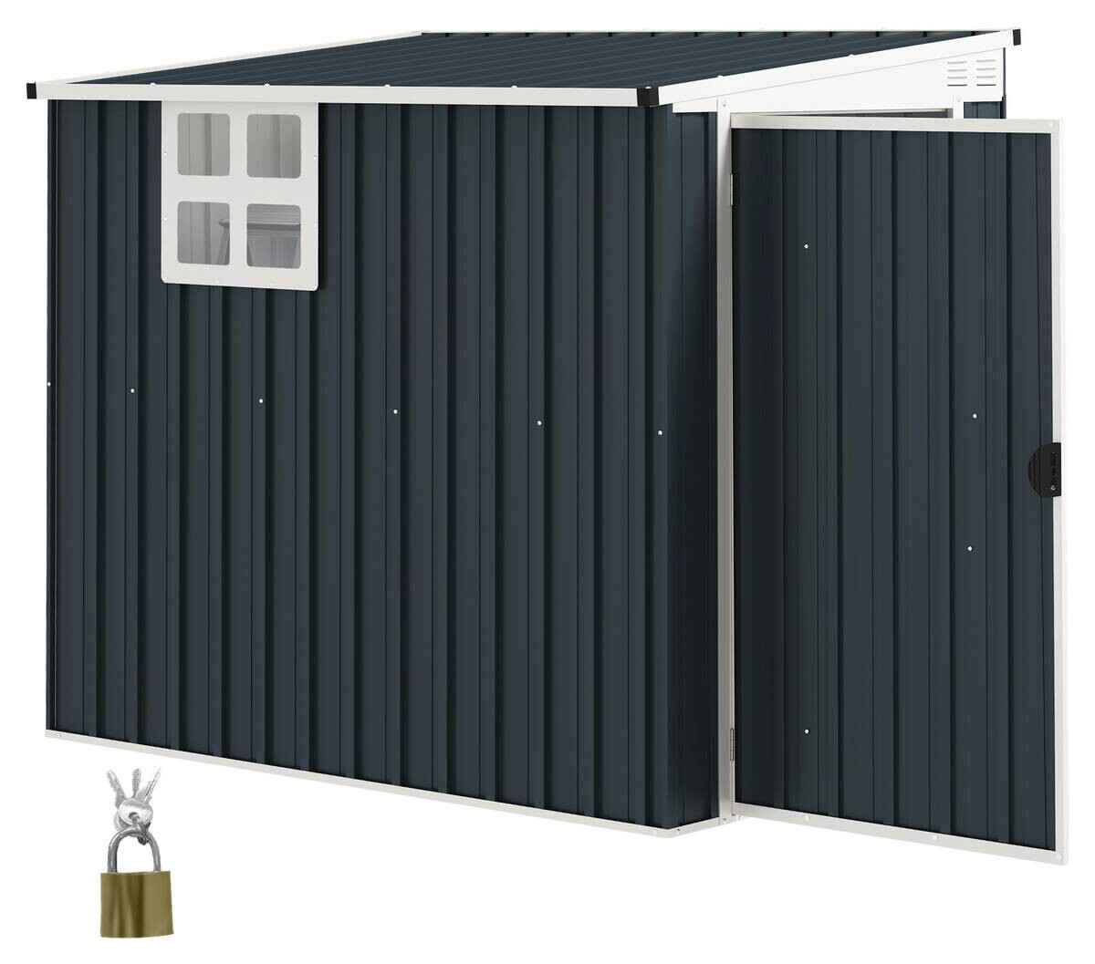 Outsunny Gerätehaus dunkelgrau B/H/L: ca. 128x181x193 cm