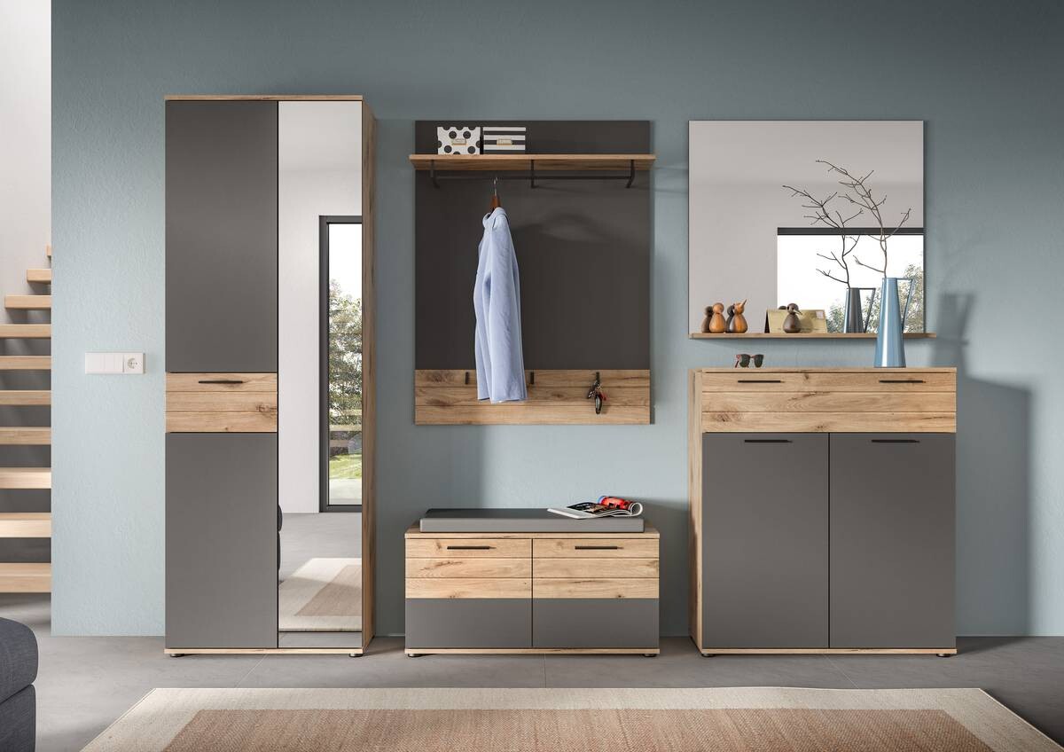 Sitzbank Mason Nox Oak Nachbildung dunkelgrau B/H/T: ca. 90x45x37 cm