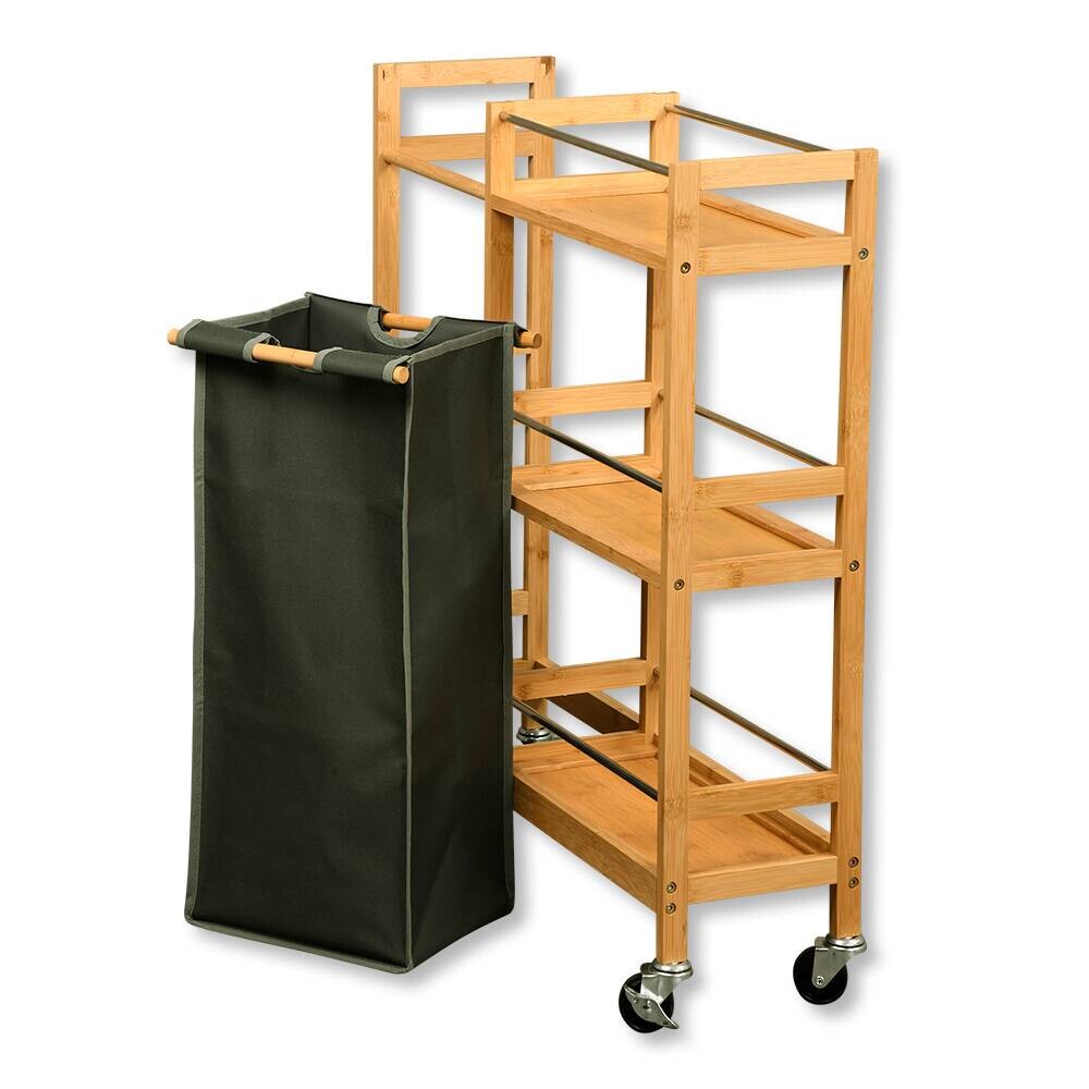 Kesper Nischenwagen grau Bambus B/H/L: ca. 24,5x9,5x79 cm