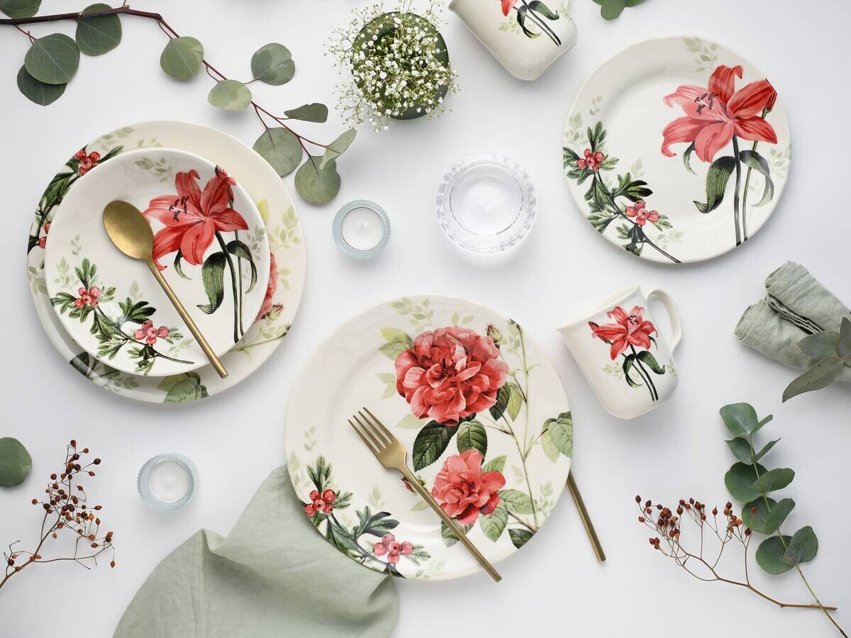 CreaTable Kombiservice ROSEMARY bunt Steingut 16 tlg.