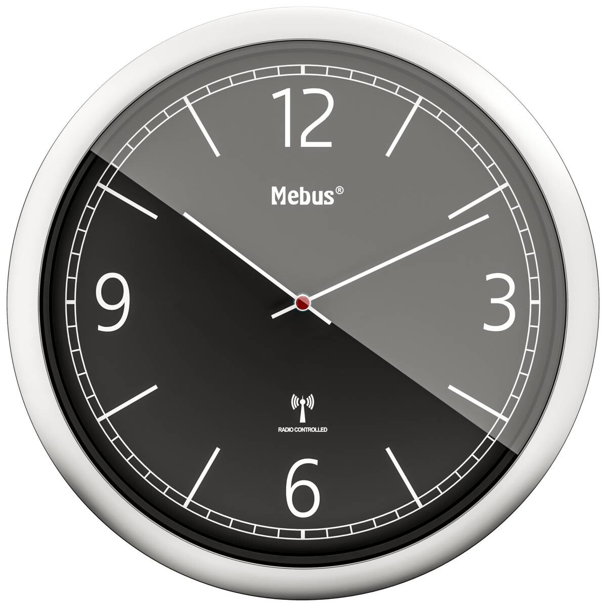 Mebus Wanduhr silber D: ca. 25 cm