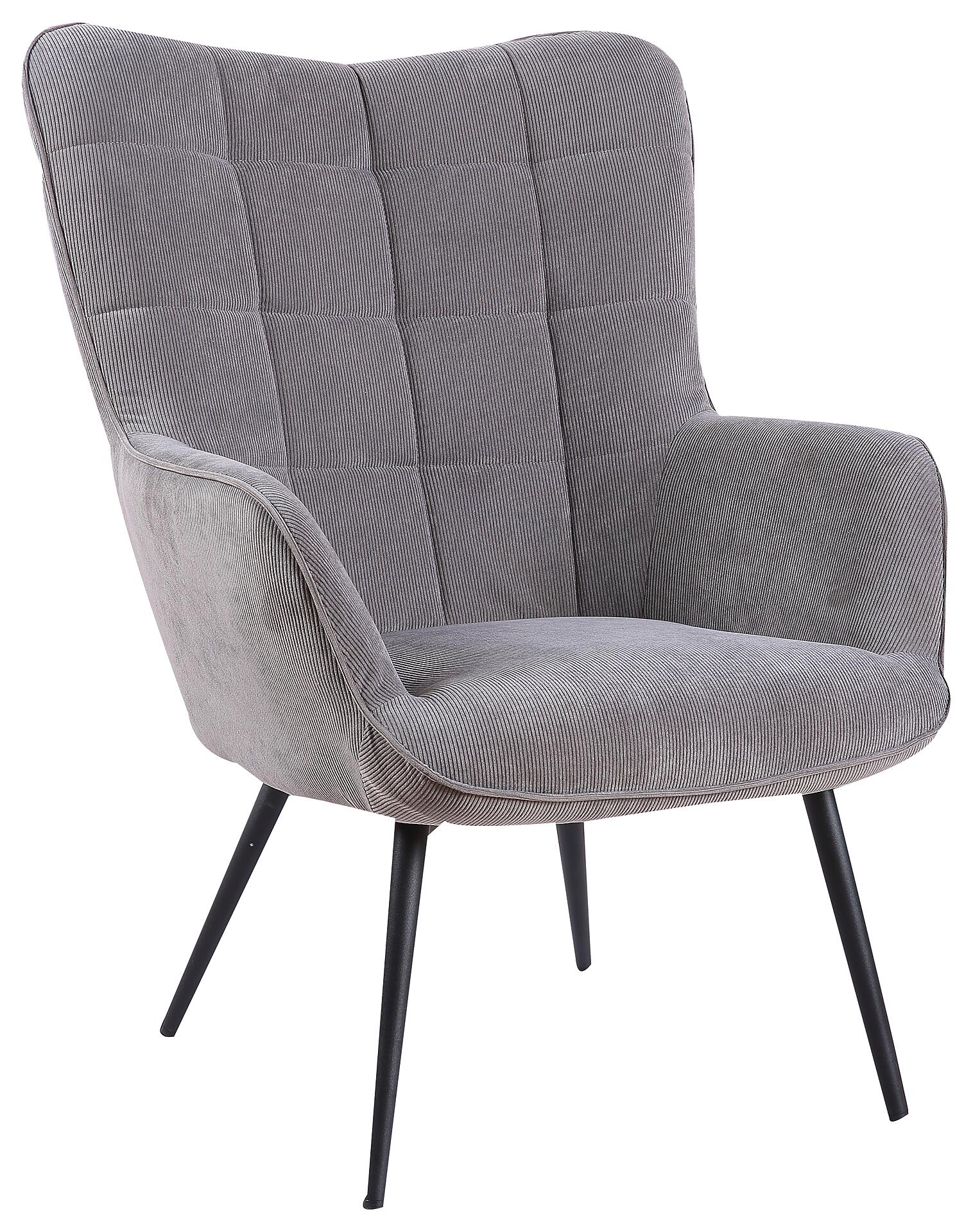 byLIVING Sessel UTA grau schwarz Stoff Metall B/H/T: ca. 72x97x80 cm